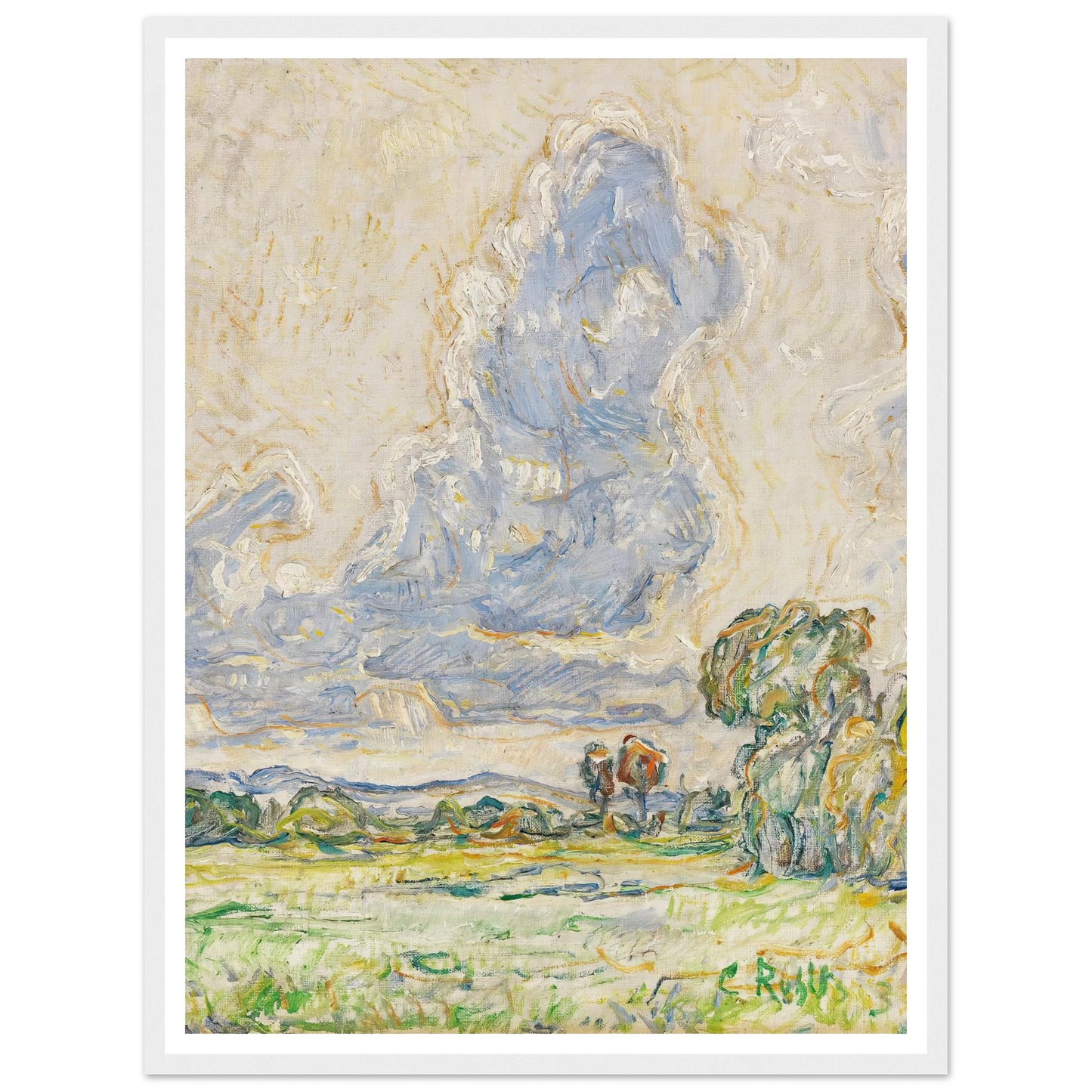 Landschaft (1903) Art Print | Christian Rohlfs - Framed Poster - 30x40 cm / 12x16″ - Black frame