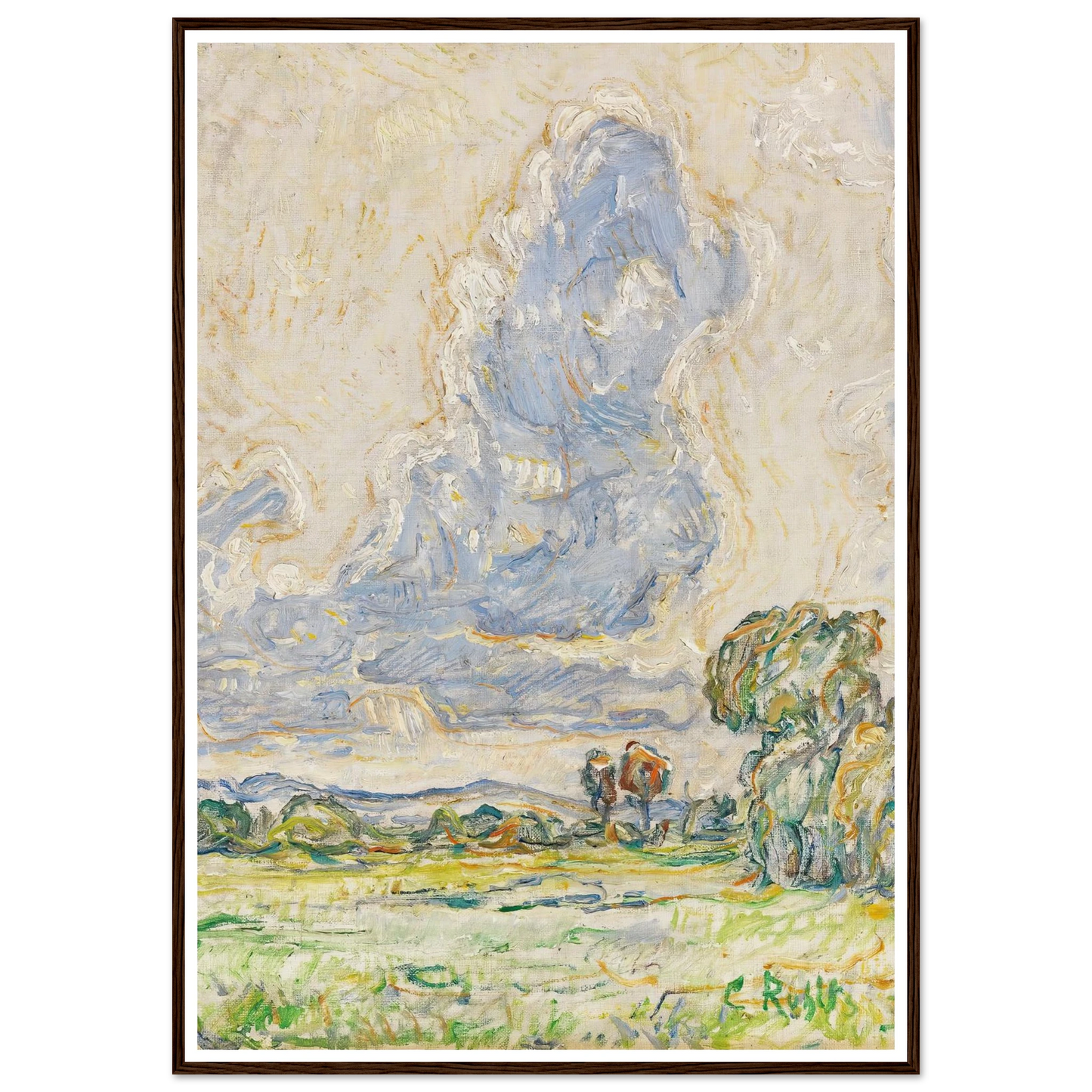 Landschaft (1903) Art Print | Christian Rohlfs - Framed Poster - 30x40 cm / 12x16″ - Black frame