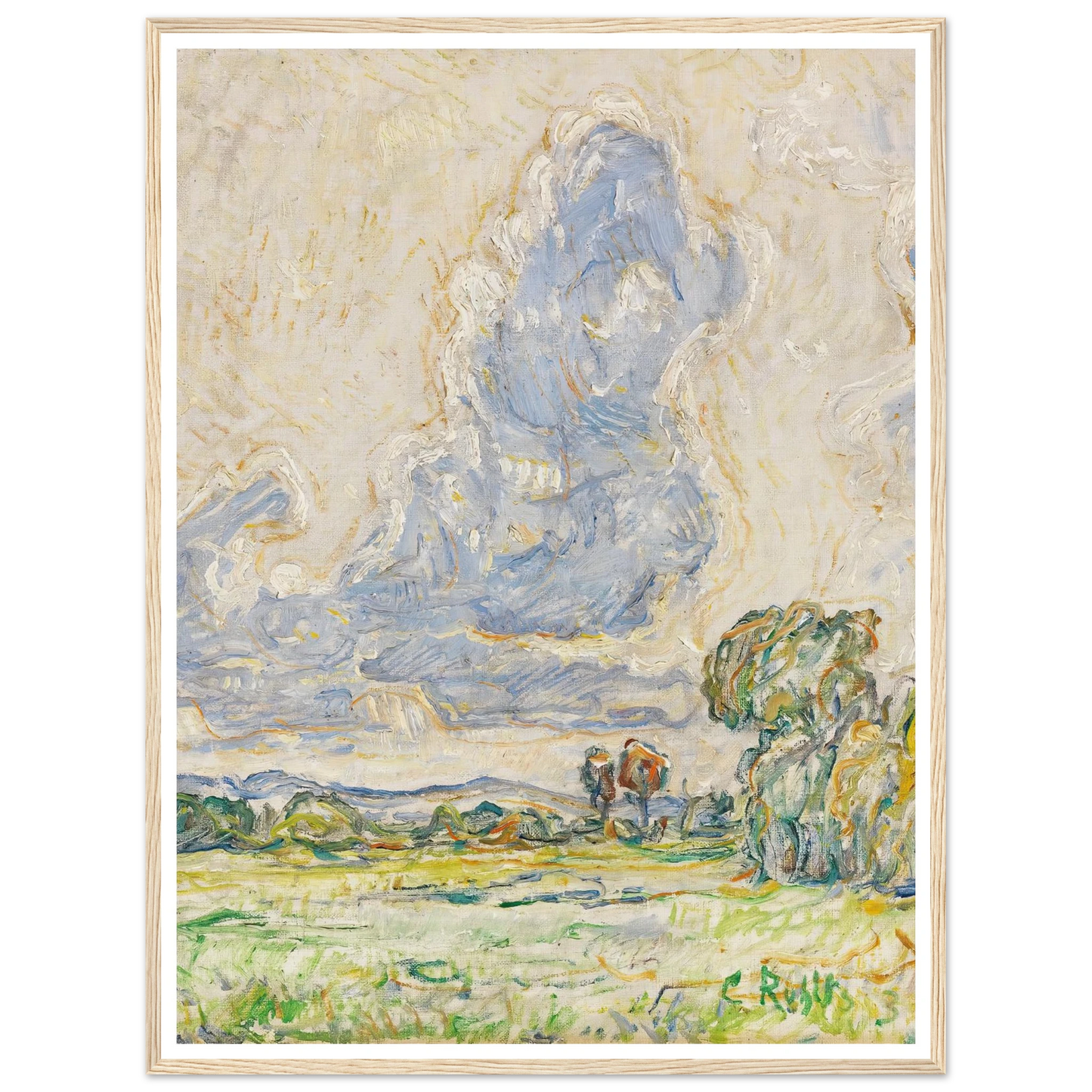 Landschaft (1903) Art Print | Christian Rohlfs - Framed Poster - 30x40 cm / 12x16″ - Black frame