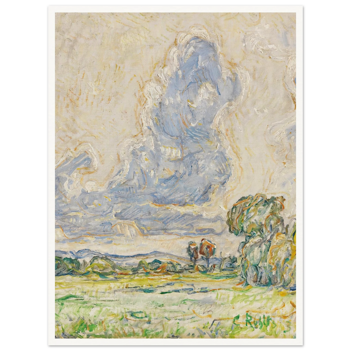 Landschaft (1903) Art Print | Christian Rohlfs - Framed Poster - 30x40 cm / 12x16″ - Black frame