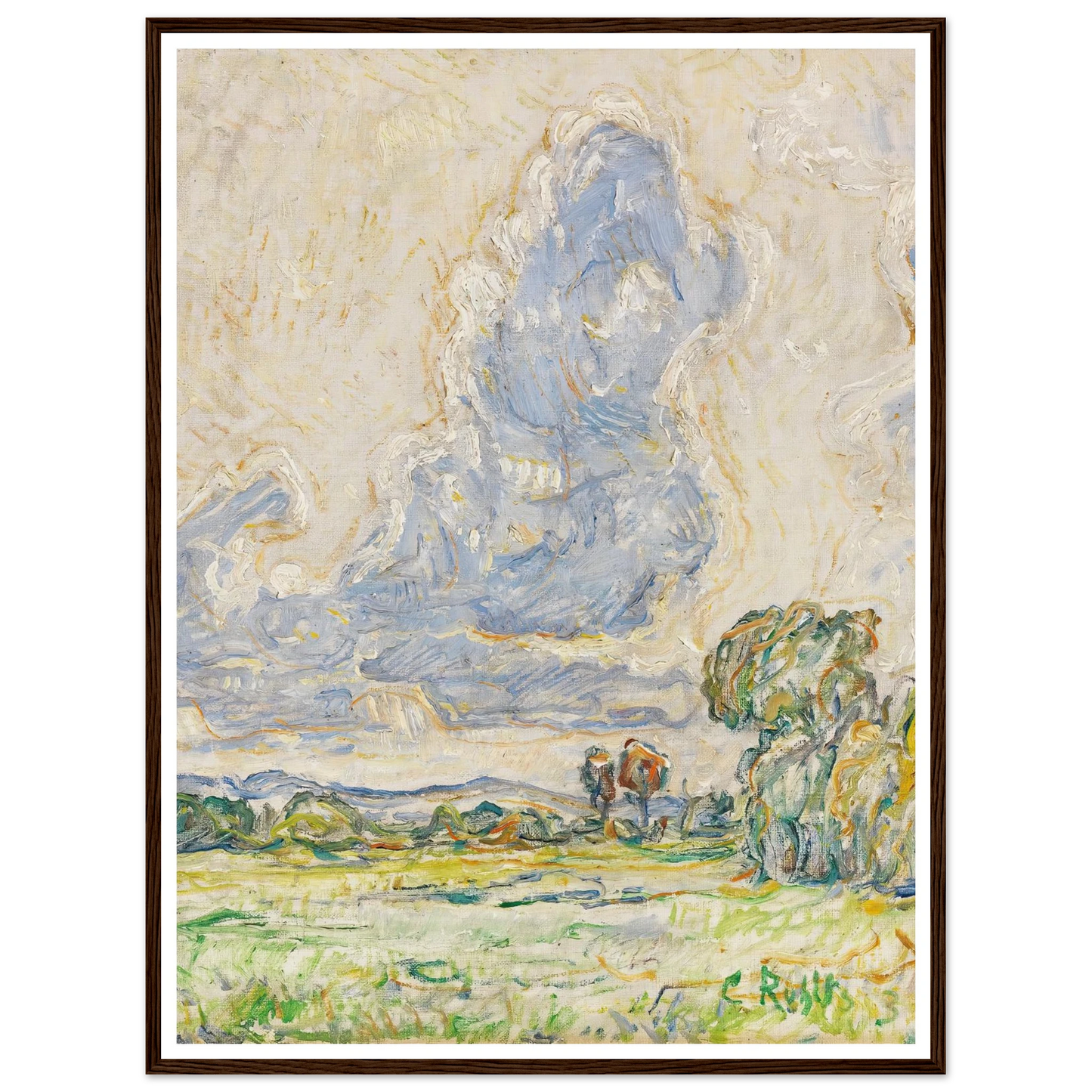 Landschaft (1903) Art Print | Christian Rohlfs - Framed Poster - 30x40 cm / 12x16″ - Black frame