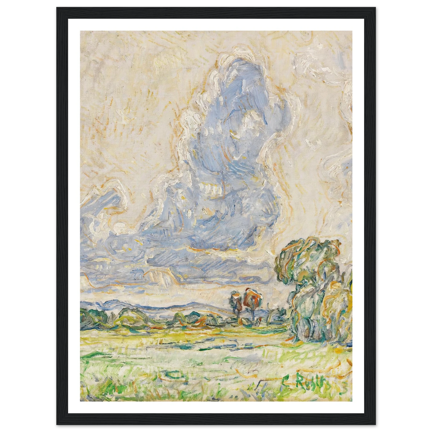 Landschaft (1903) Art Print | Christian Rohlfs - Framed Poster - 30x40 cm / 12x16″ - Black frame