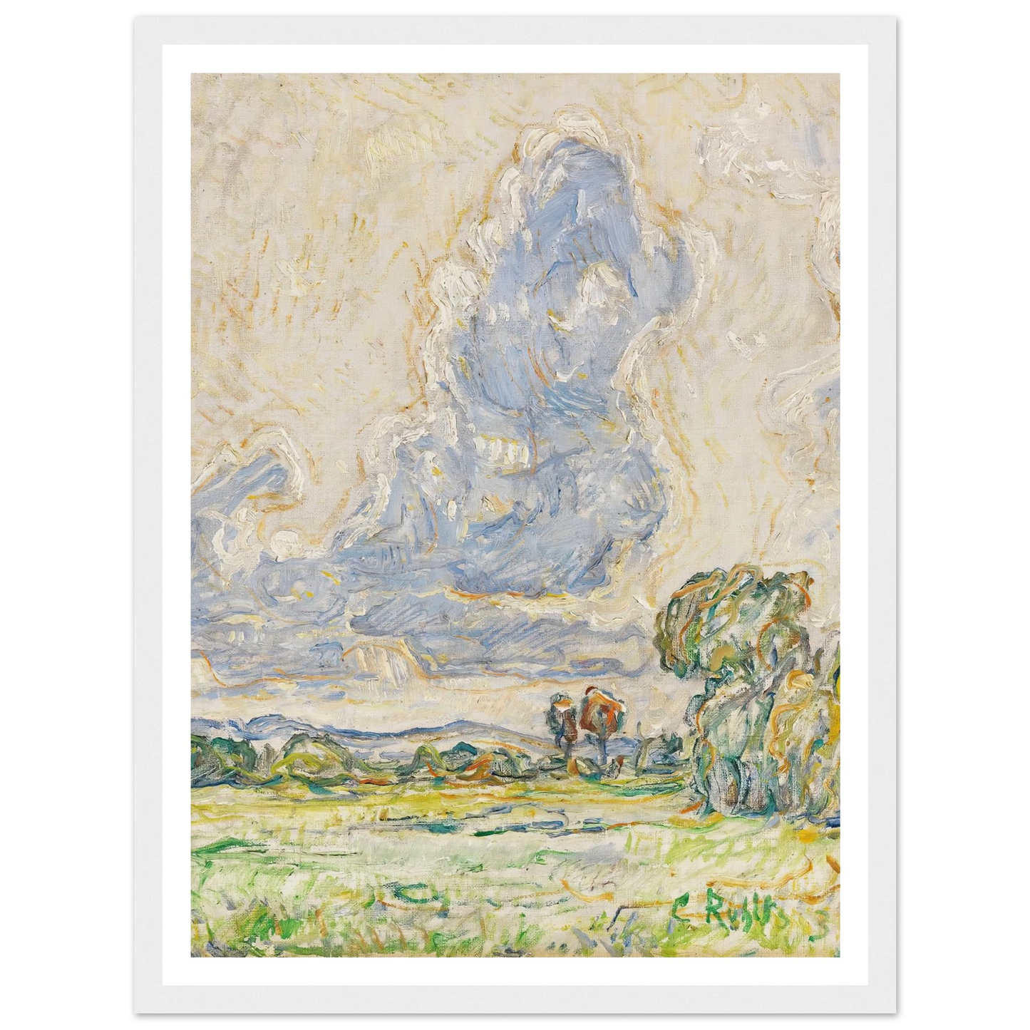 Landschaft (1903) Art Print | Christian Rohlfs - Framed Poster - 30x40 cm / 12x16″ - Black frame