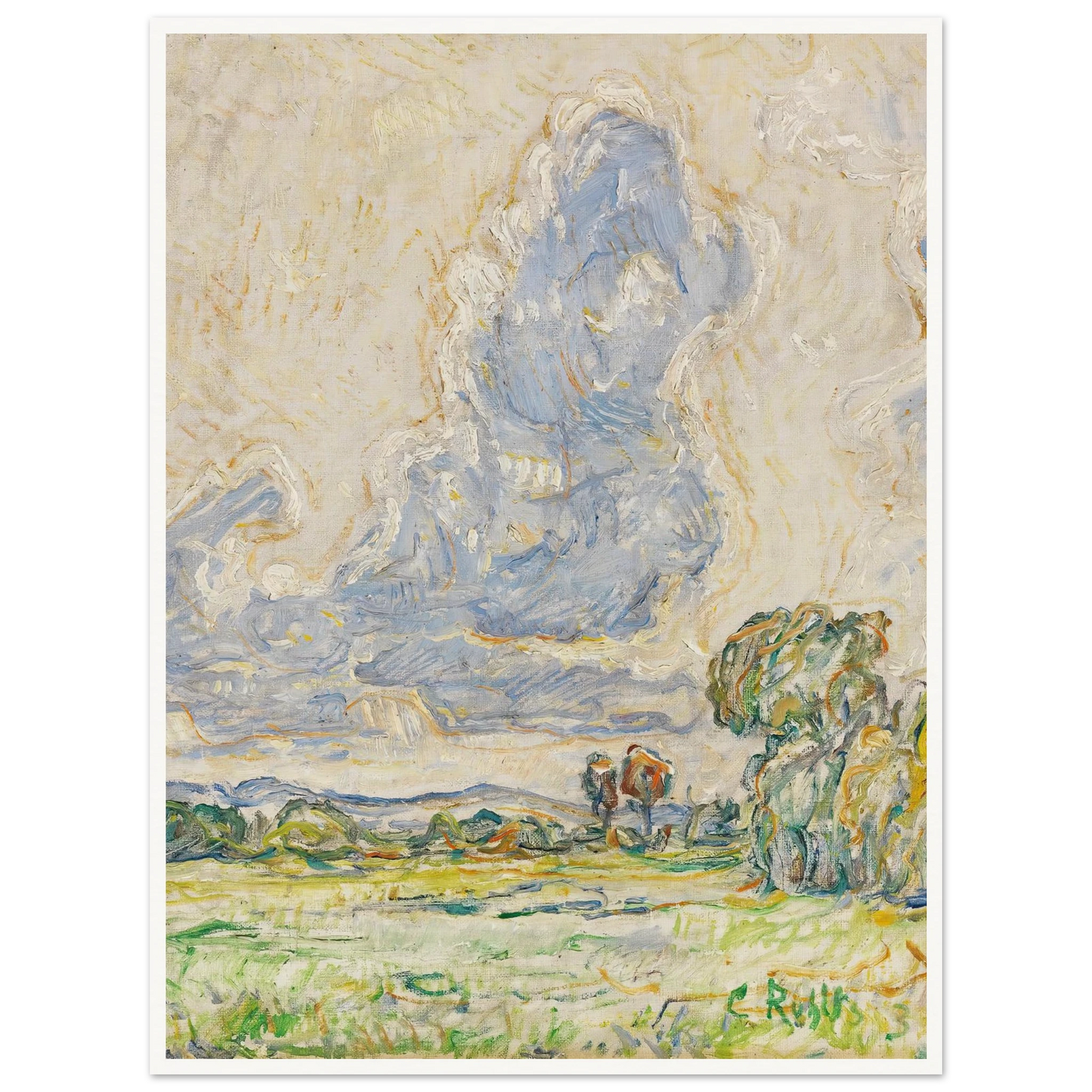Landschaft (1903) Art Print | Christian Rohlfs - Framed Poster - 30x40 cm / 12x16″ - Black frame