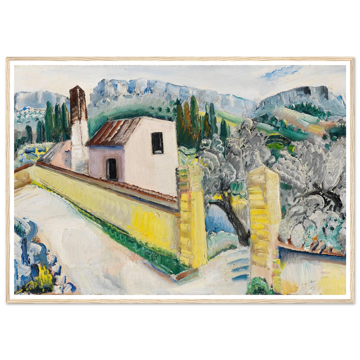 Landschaft bei Cassis (1931) Art Print | Paul Kleinschmidt - Framed Poster - 30x40 cm / 12x16″ - Black frame