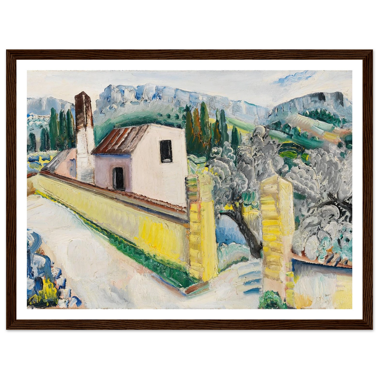 Landschaft bei Cassis (1931) Art Print | Paul Kleinschmidt - Framed Poster - 30x40 cm / 12x16″ - Black frame
