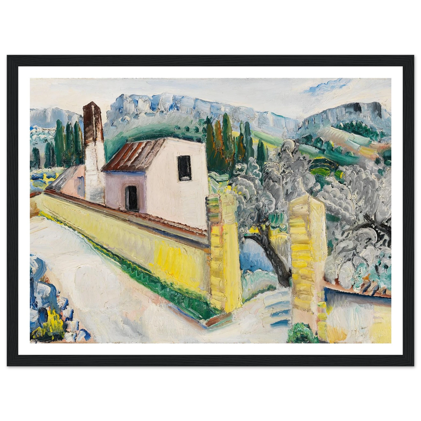 Landschaft bei Cassis (1931) Art Print | Paul Kleinschmidt - Framed Poster - 30x40 cm / 12x16″ - Black frame