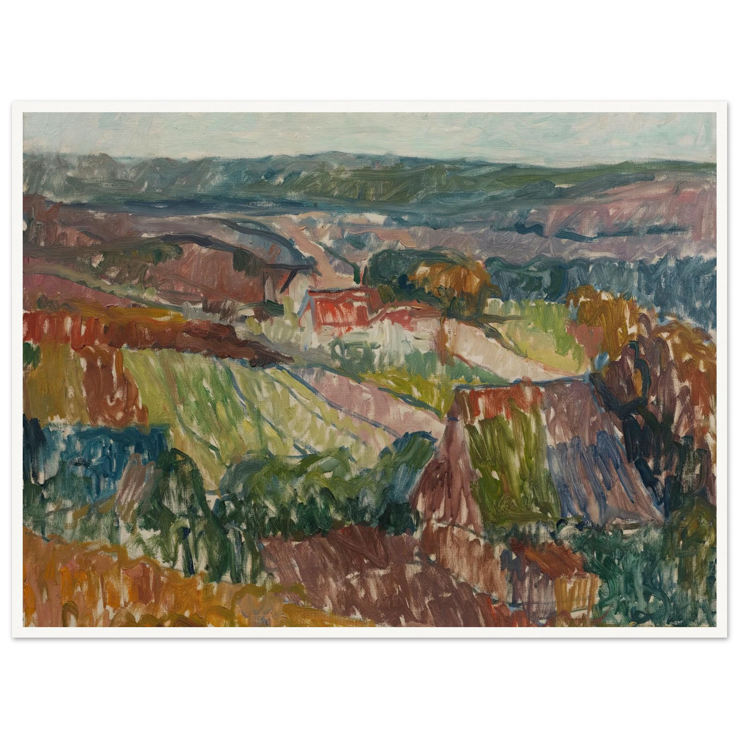 Landschaft bei Hetschburg (1907) Art Print | Christian Rohlfs - Framed Poster - 30x40 cm / 12x16″ - Black frame