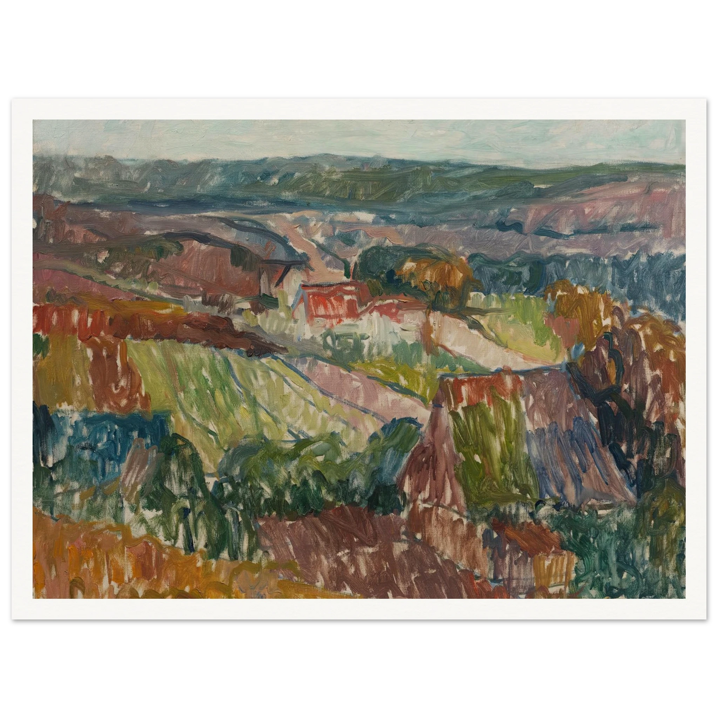 Landschaft bei Hetschburg (1907) Art Print | Christian Rohlfs - Framed Poster - 30x40 cm / 12x16″ - Black frame