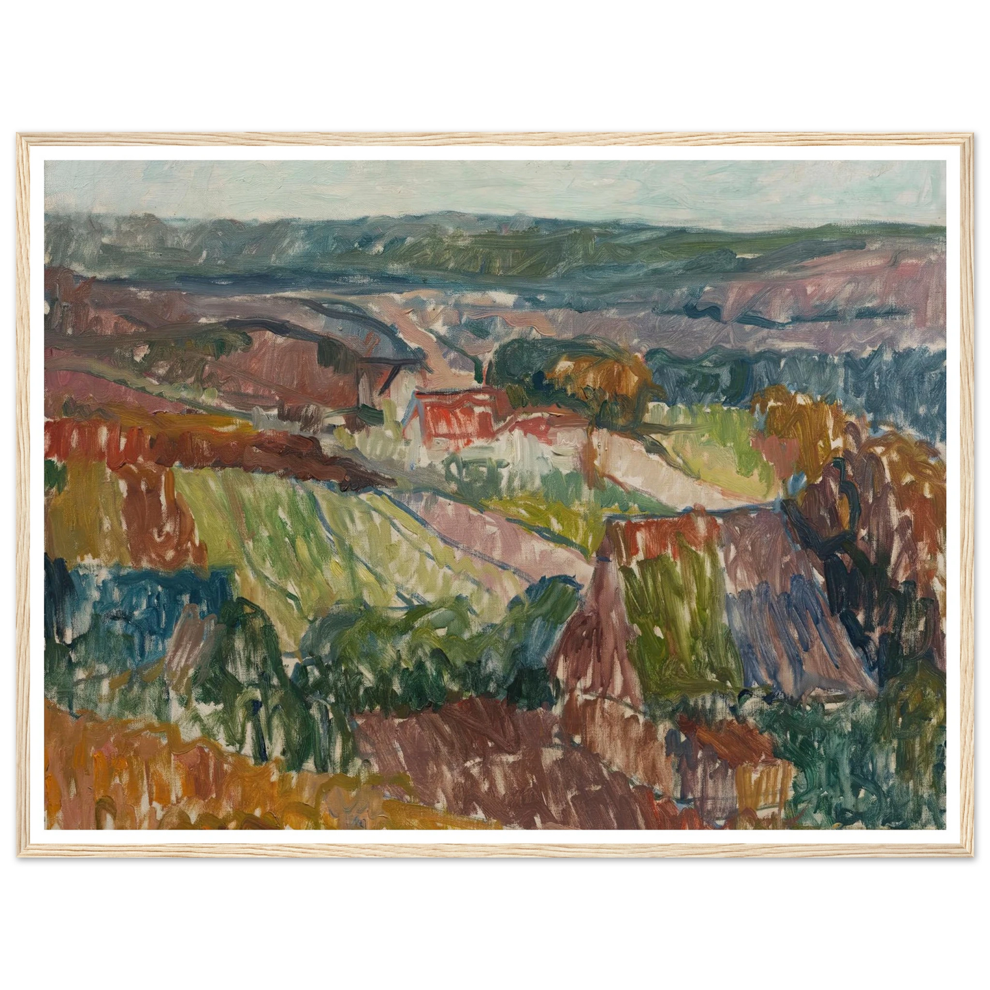 Landschaft bei Hetschburg (1907) Art Print | Christian Rohlfs - Framed Poster - 30x40 cm / 12x16″ - Black frame