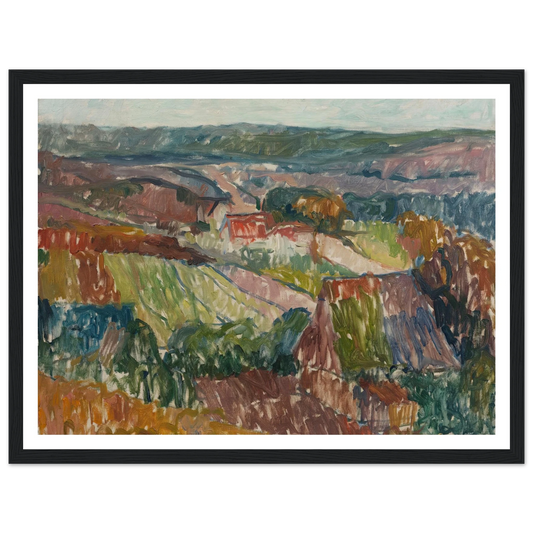 Landschaft bei Hetschburg (1907) Art Print | Christian Rohlfs - Framed Poster - 30x40 cm / 12x16″ - Black frame