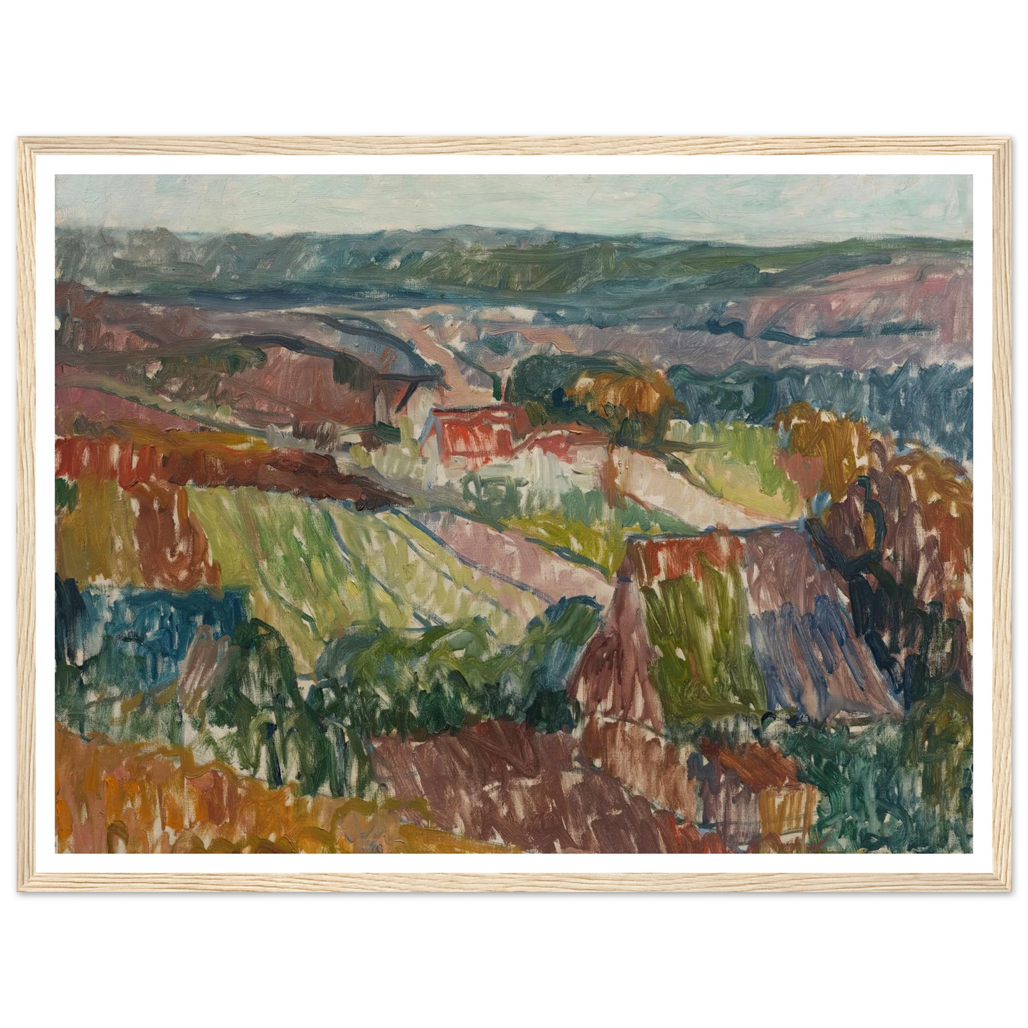 Landschaft bei Hetschburg (1907) Art Print | Christian Rohlfs - Framed Poster - 30x40 cm / 12x16″ - Black frame