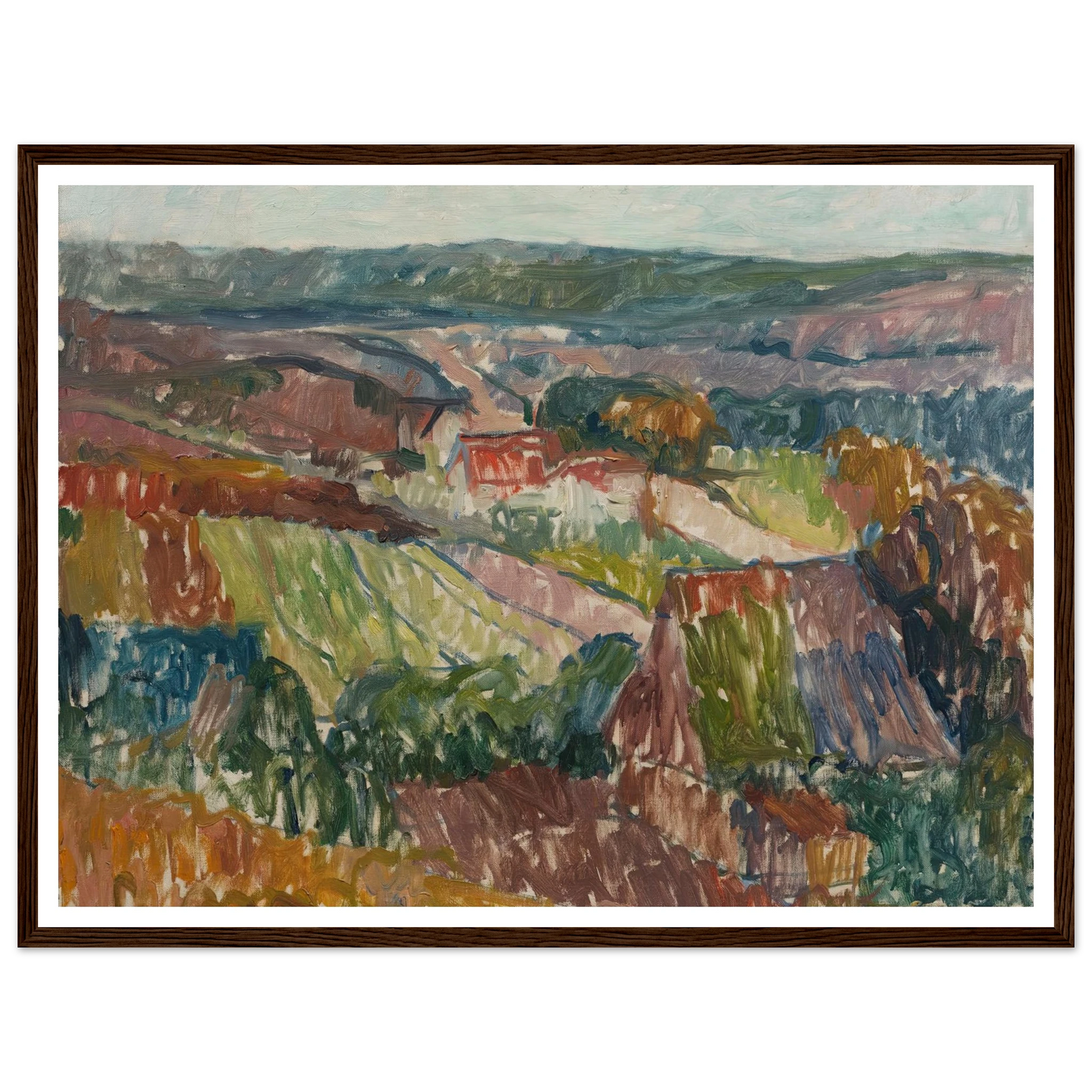 Landschaft bei Hetschburg (1907) Art Print | Christian Rohlfs - Framed Poster - 30x40 cm / 12x16″ - Black frame