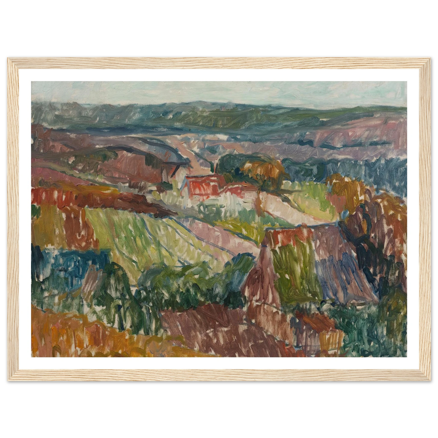 Landschaft bei Hetschburg (1907) Art Print | Christian Rohlfs - Framed Poster - 30x40 cm / 12x16″ - Black frame