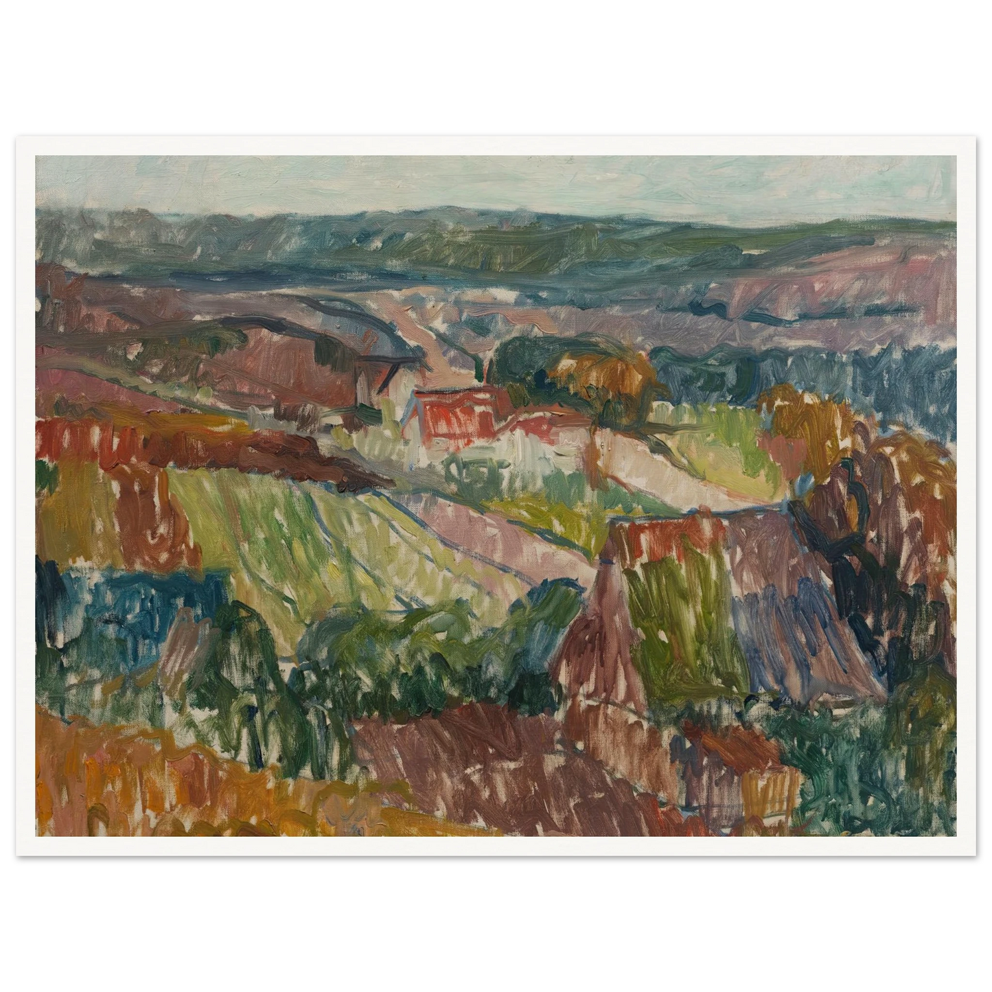 Landschaft bei Hetschburg (1907) Art Print | Christian Rohlfs - Framed Poster - 30x40 cm / 12x16″ - Black frame