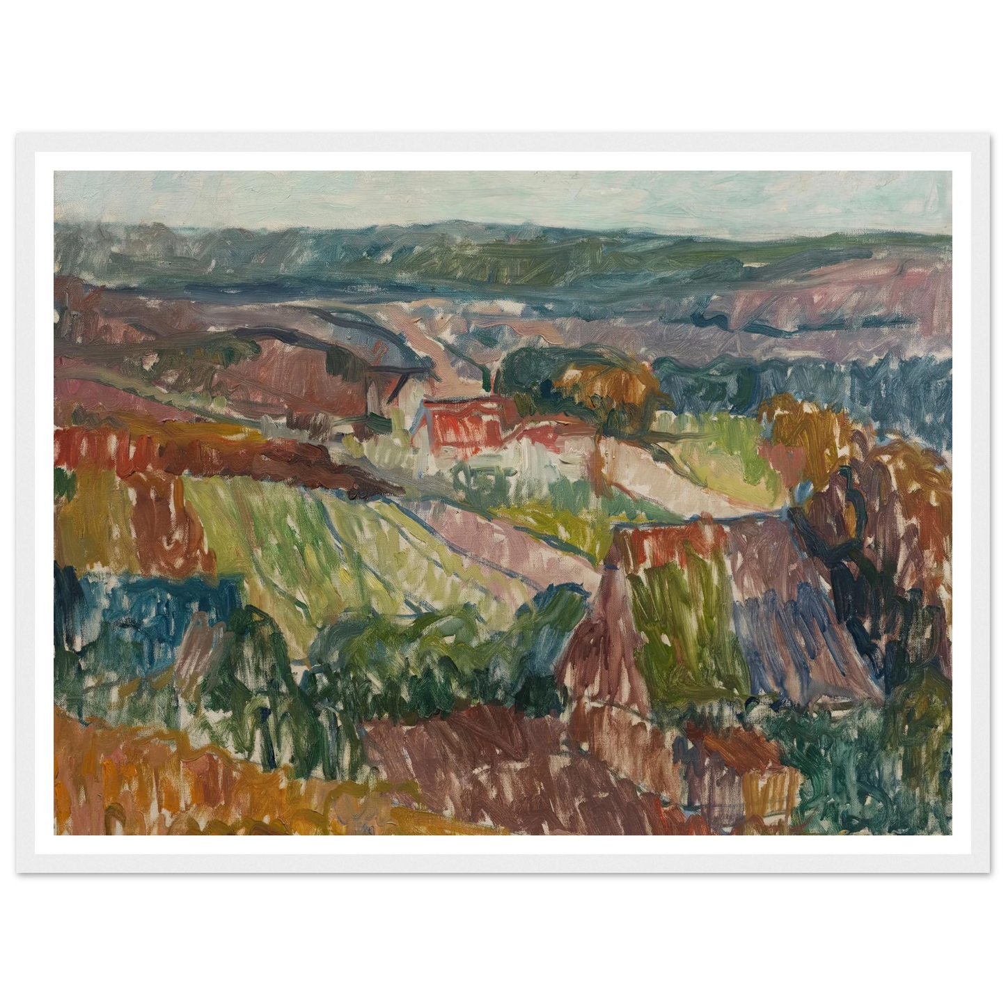 Landschaft bei Hetschburg (1907) Art Print | Christian Rohlfs - Framed Poster - 30x40 cm / 12x16″ - Black frame