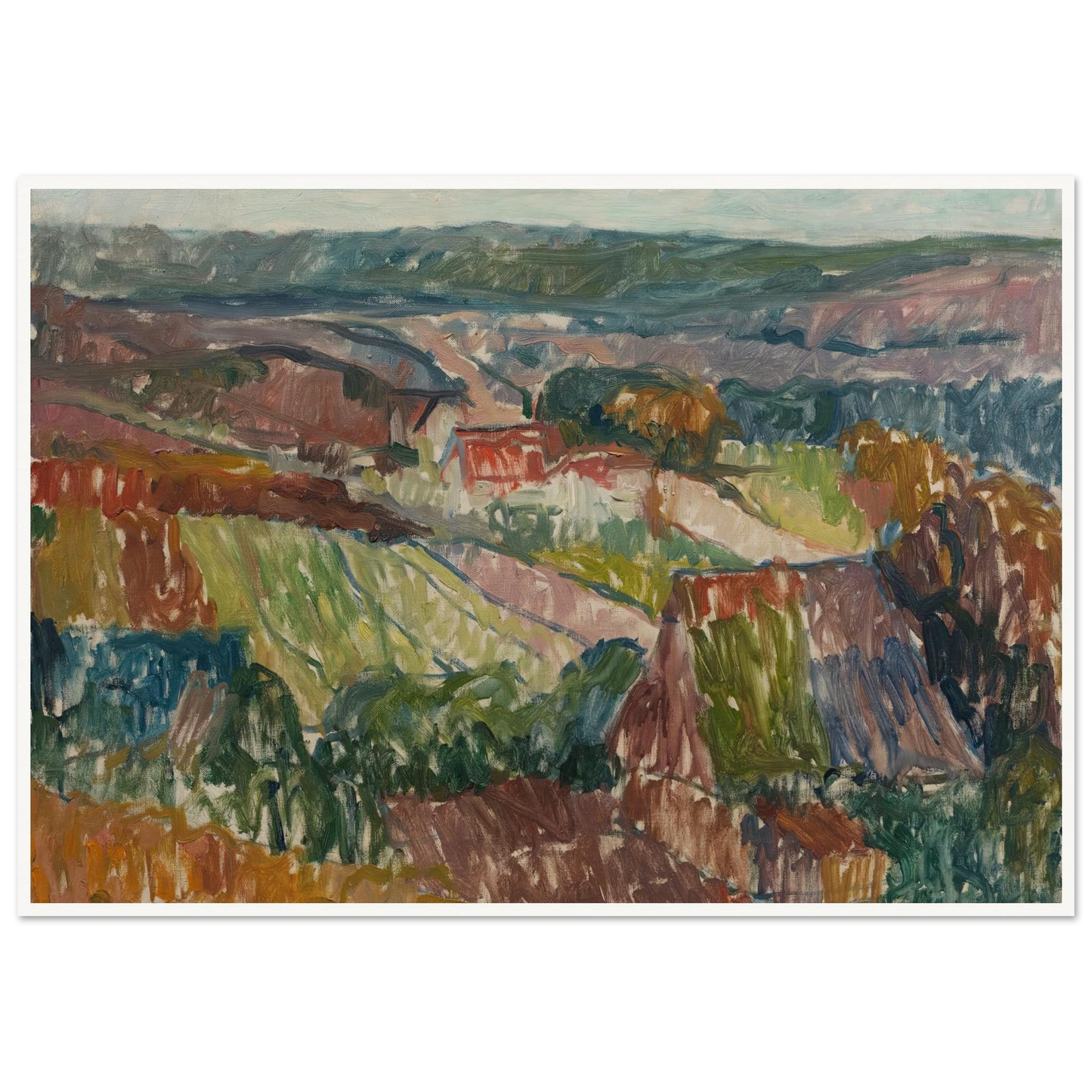 Landschaft bei Hetschburg (1907) Art Print | Christian Rohlfs - Framed Poster - 30x40 cm / 12x16″ - Black frame