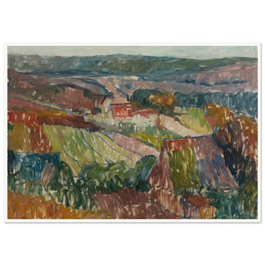 Landschaft bei Hetschburg (1907) Art Print | Christian Rohlfs - Framed Poster - 30x40 cm / 12x16″ - Black frame