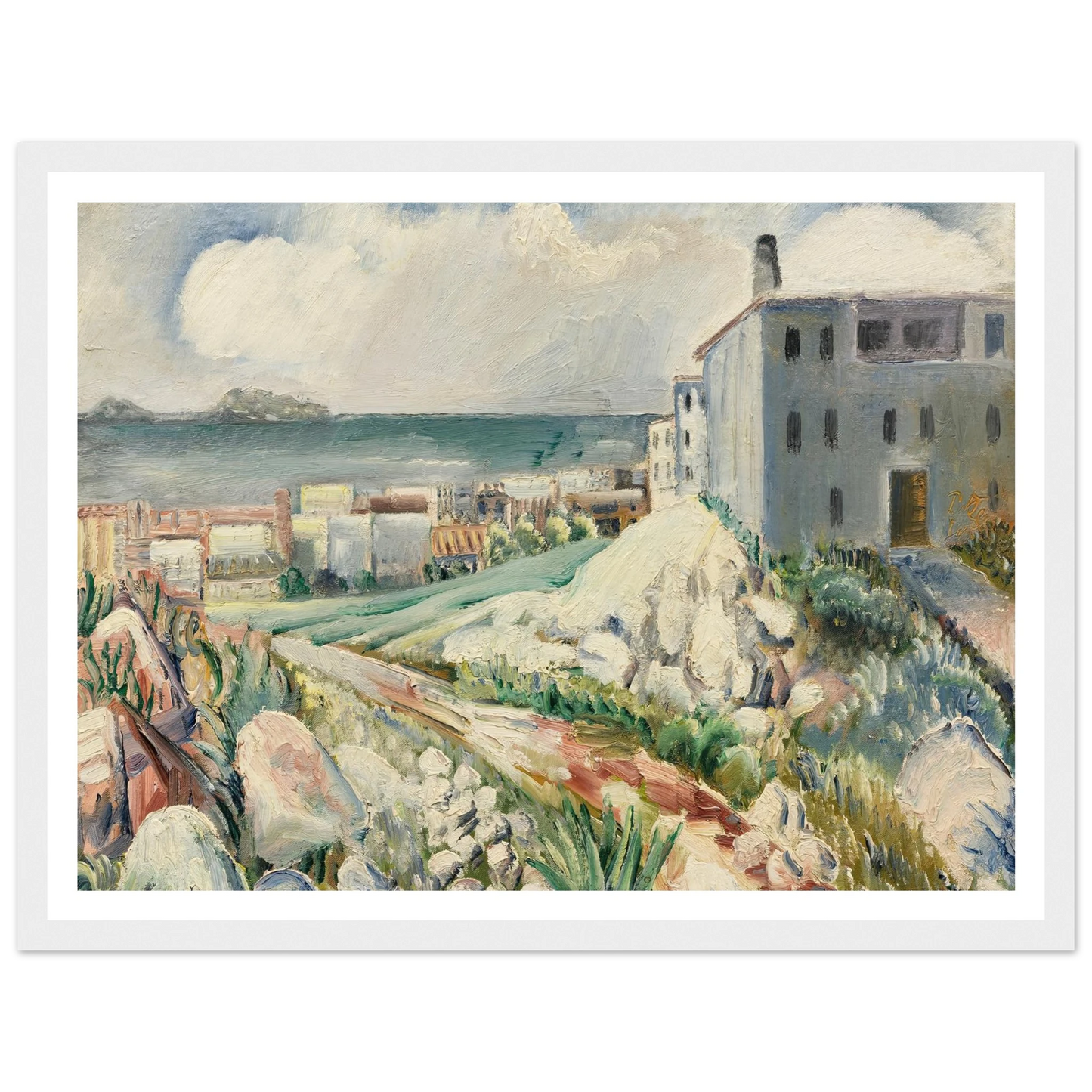 Landschaft bei Marseille (1930) Art Print | Paul Kleinschmidt - Framed Poster - 30x40 cm / 12x16″ - Black frame