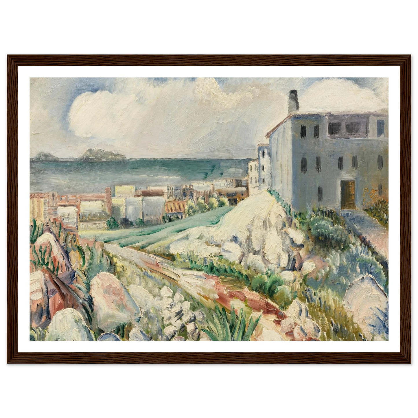 Landschaft bei Marseille (1930) Art Print | Paul Kleinschmidt - Framed Poster - 30x40 cm / 12x16″ - Black frame