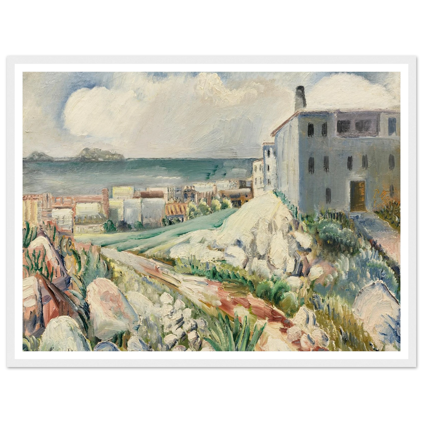 Landschaft bei Marseille (1930) Art Print | Paul Kleinschmidt - Framed Poster - 30x40 cm / 12x16″ - Black frame