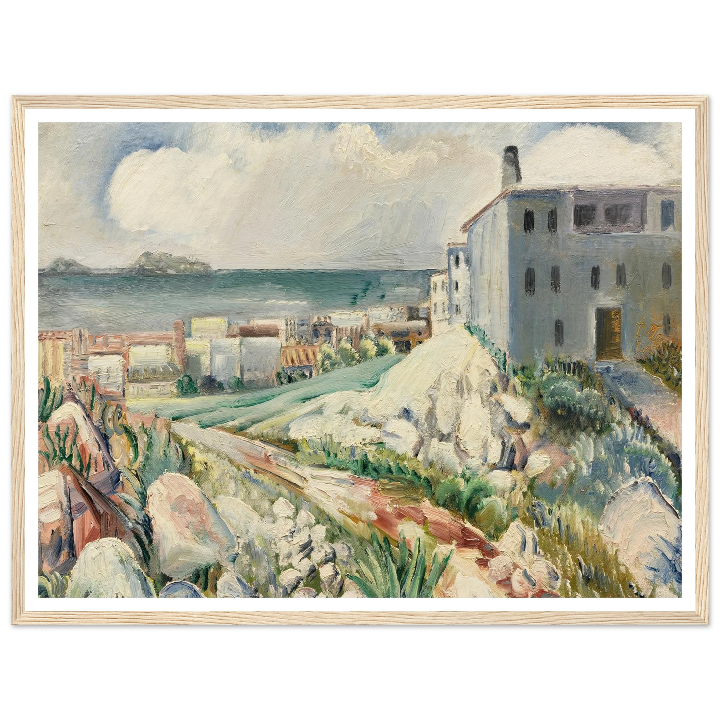 Landschaft bei Marseille (1930) Art Print | Paul Kleinschmidt - Framed Poster - 30x40 cm / 12x16″ - Black frame