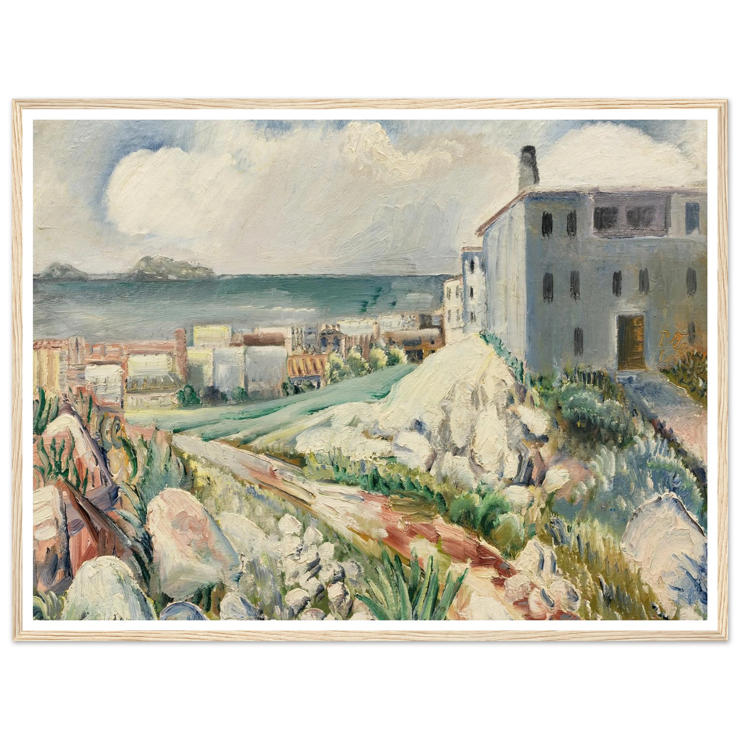 Landschaft bei Marseille (1930) Art Print | Paul Kleinschmidt - Framed Poster - 30x40 cm / 12x16″ - Black frame