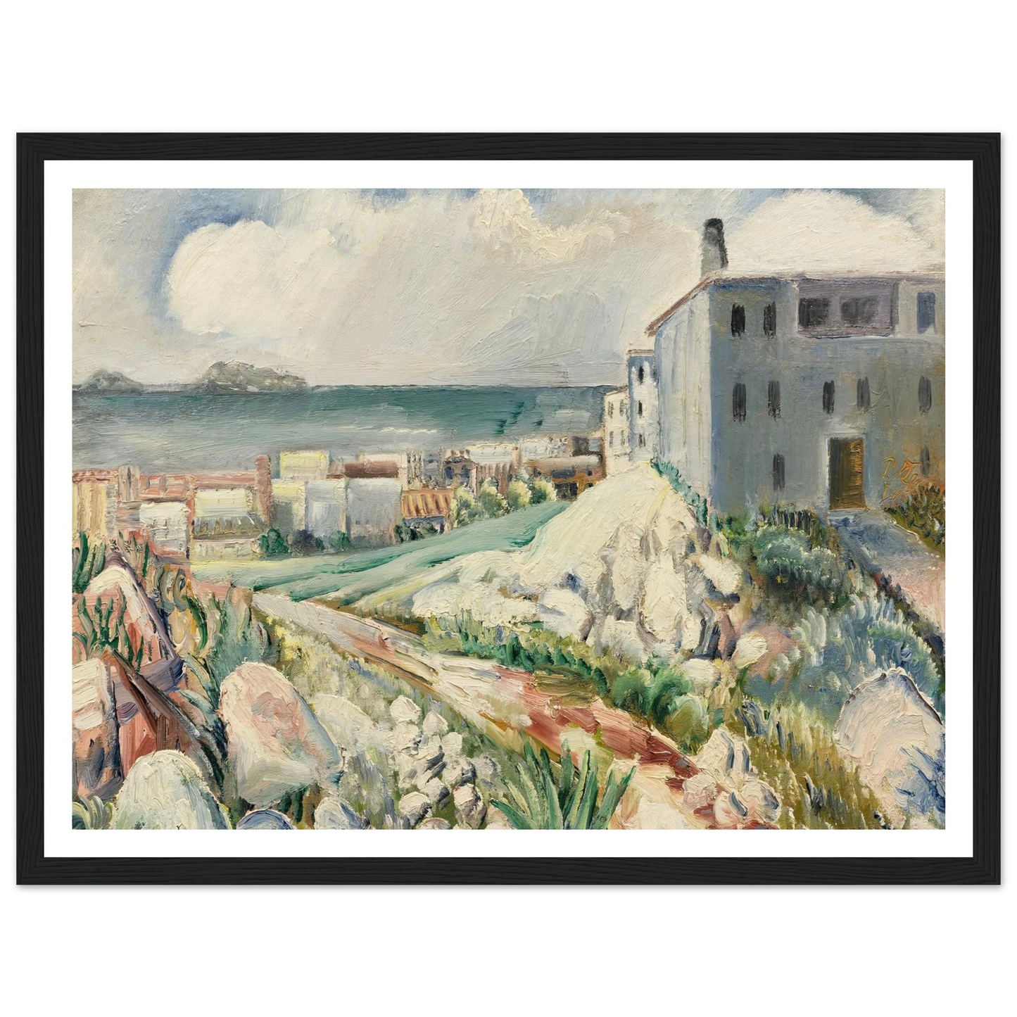 Landschaft bei Marseille (1930) Art Print | Paul Kleinschmidt - Framed Poster - 30x40 cm / 12x16″ - Black frame