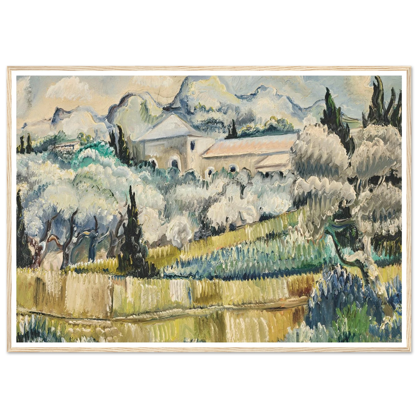 Landschaft in Südfrankreich (1938) Art Print | Paul Kleinschmidt - Framed Poster - 30x40 cm / 12x16″ - Black frame