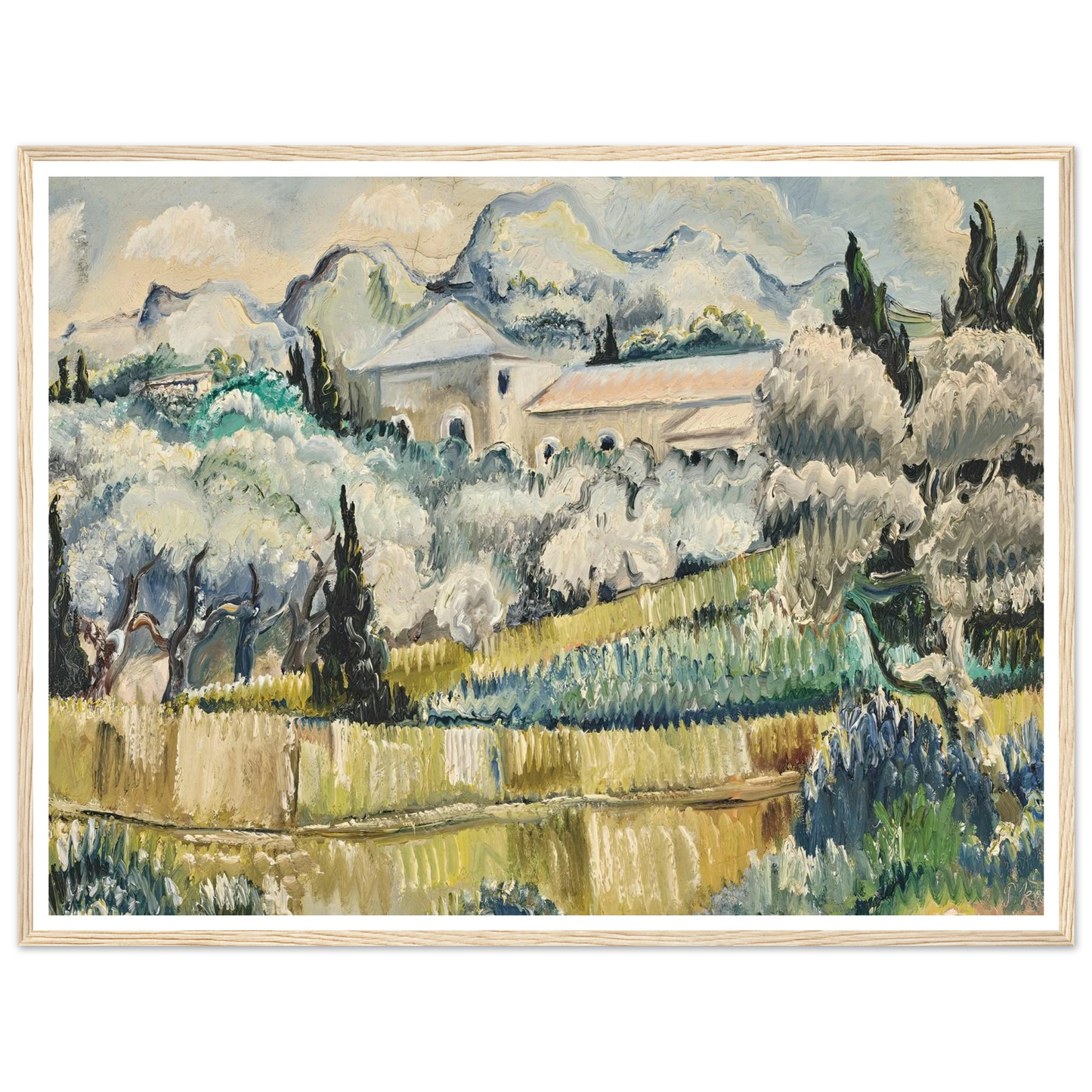 Landschaft in Südfrankreich (1938) Art Print | Paul Kleinschmidt - Framed Poster - 30x40 cm / 12x16″ - Black frame