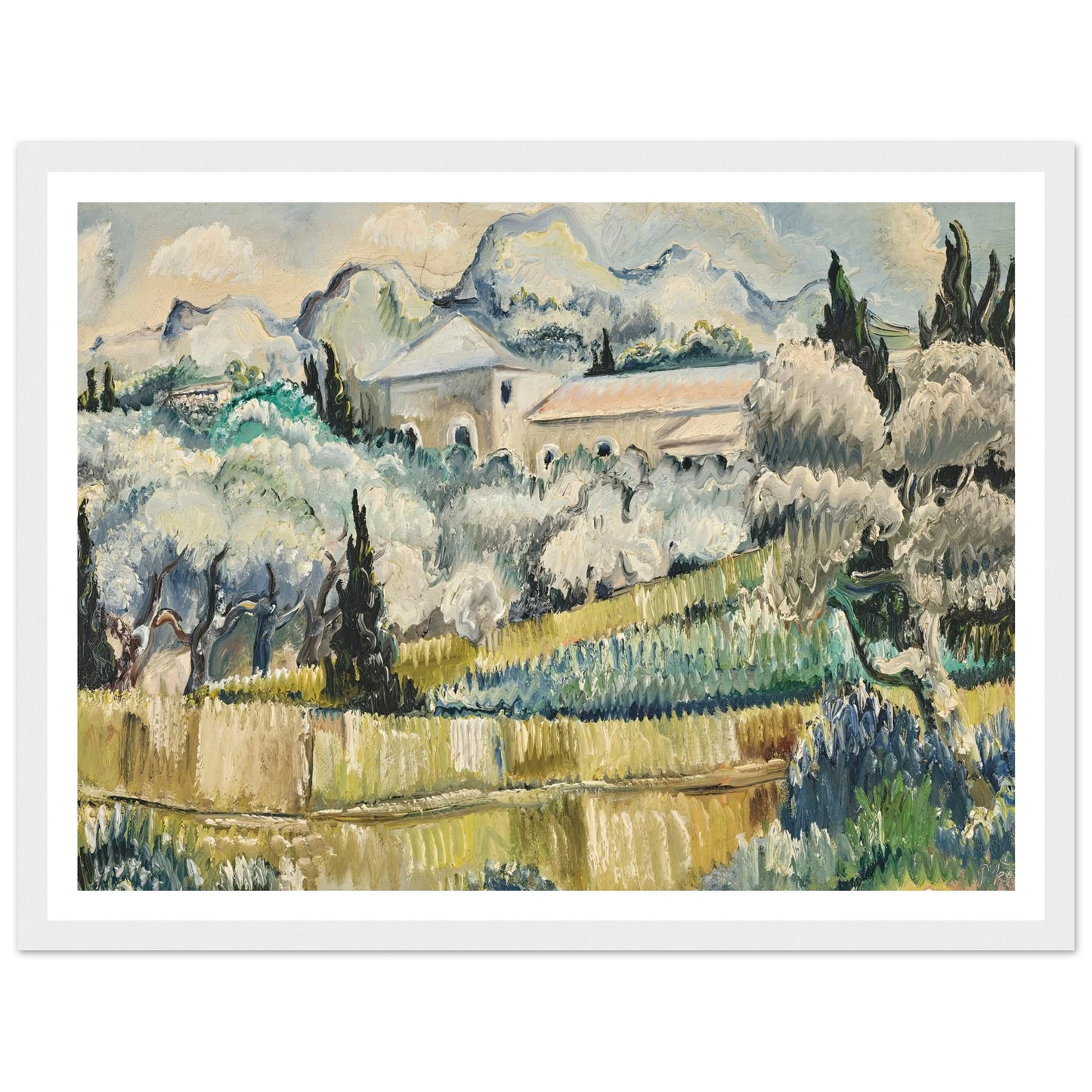 Landschaft in Südfrankreich (1938) Art Print | Paul Kleinschmidt - Framed Poster - 30x40 cm / 12x16″ - Black frame