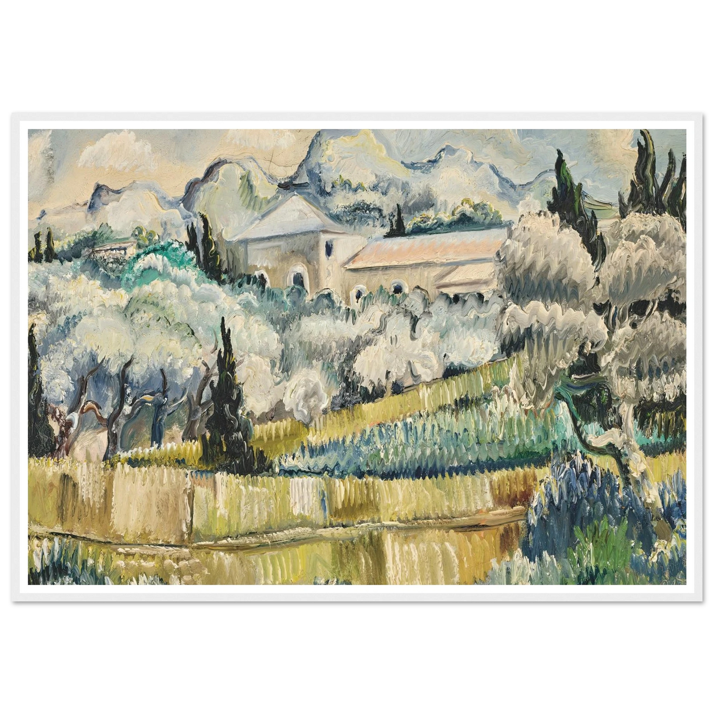 Landschaft in Südfrankreich (1938) Art Print | Paul Kleinschmidt - Framed Poster - 30x40 cm / 12x16″ - Black frame