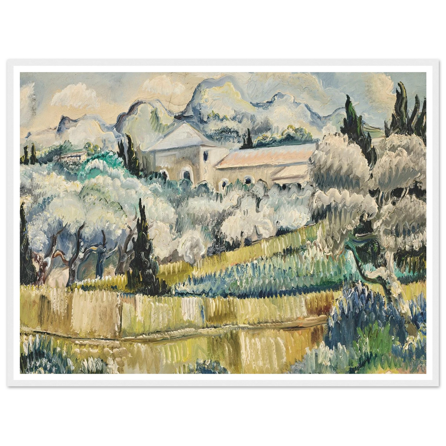 Landschaft in Südfrankreich (1938) Art Print | Paul Kleinschmidt - Framed Poster - 30x40 cm / 12x16″ - Black frame