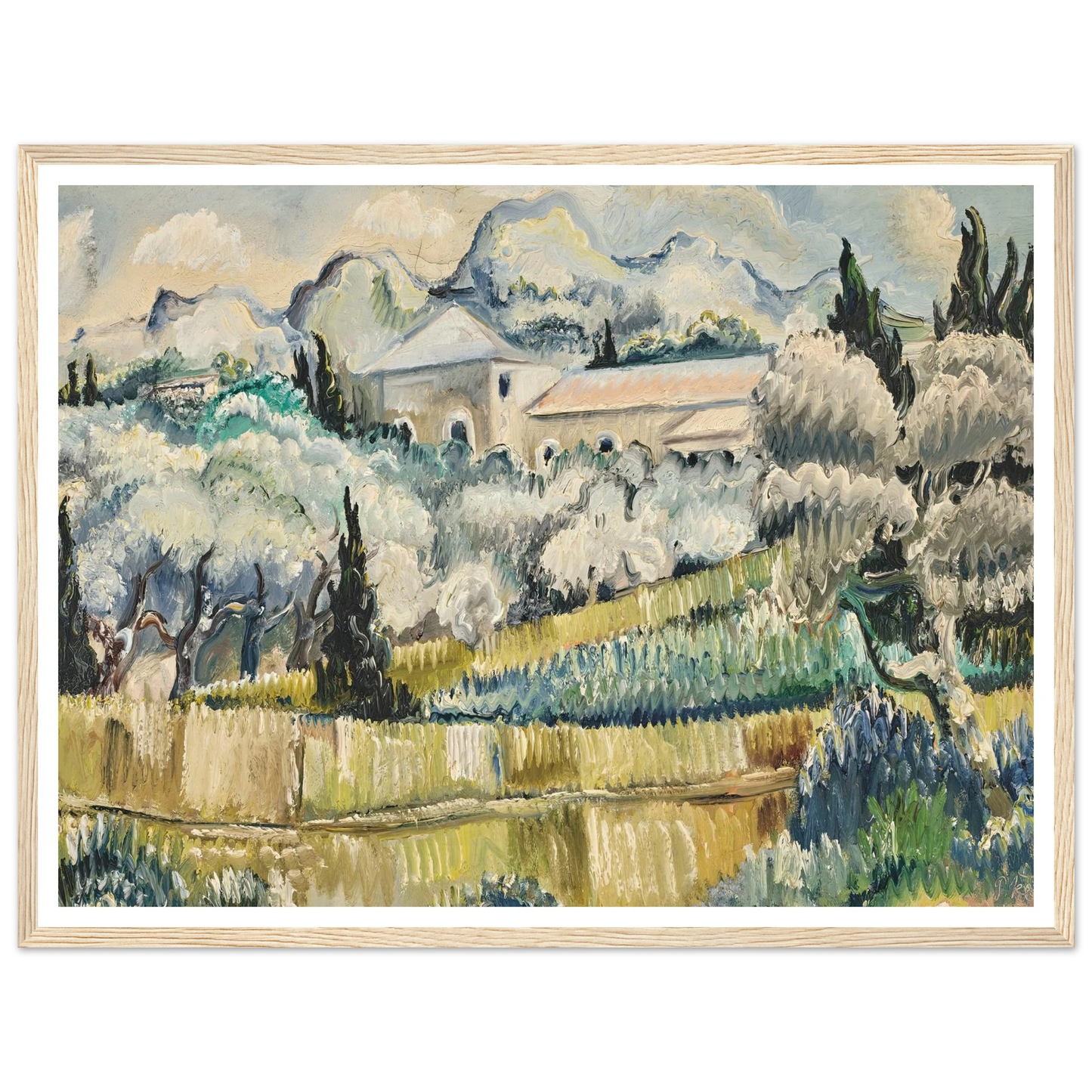 Landschaft in Südfrankreich (1938) Art Print | Paul Kleinschmidt - Framed Poster - 30x40 cm / 12x16″ - Black frame