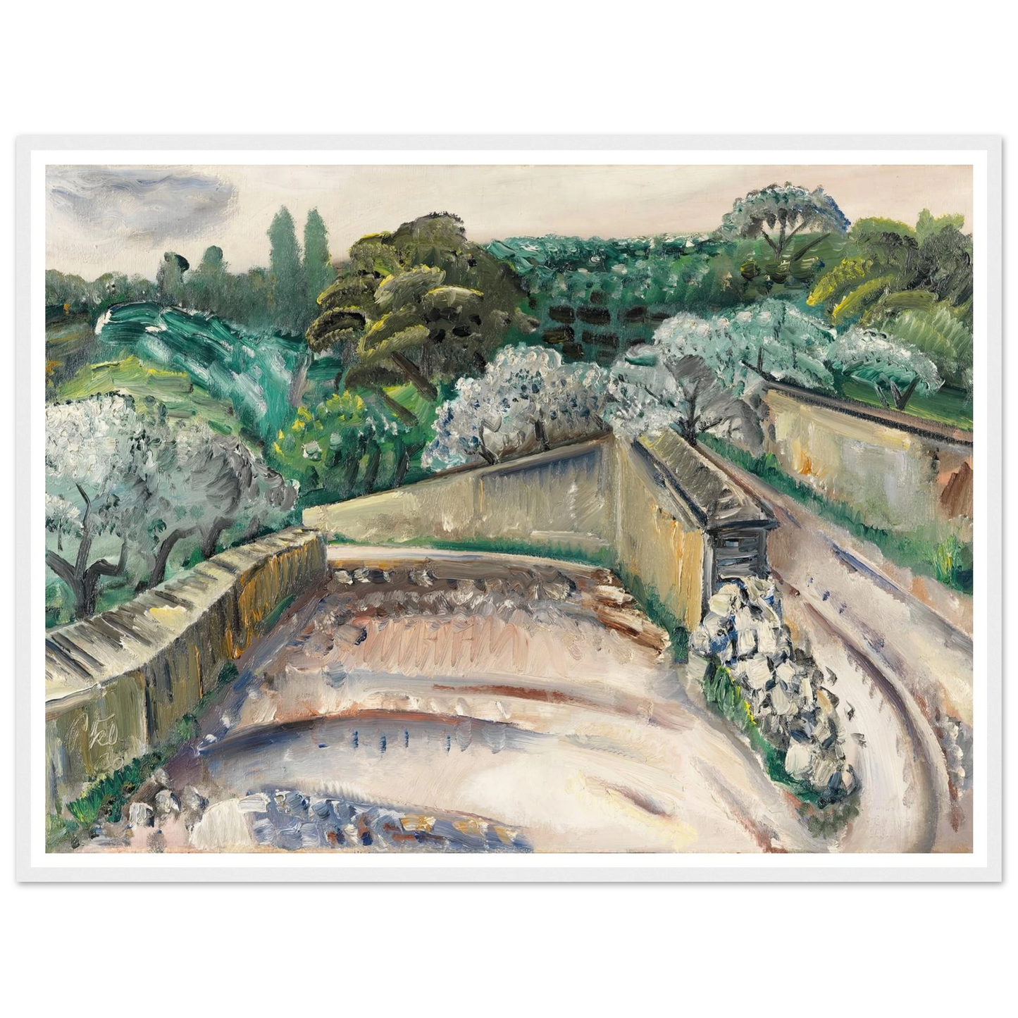 Landschaft in Südfrankreich (Regentag in Cassis) (1930) Art Print | Paul Kleinschmidt - Framed Poster - 30x40 cm / 12x16″ - Black frame