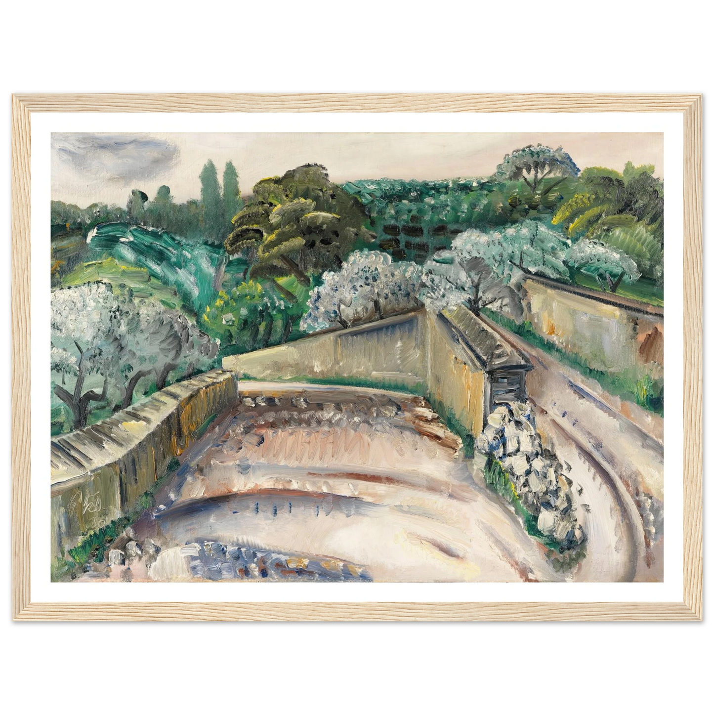 Landschaft in Südfrankreich (Regentag in Cassis) (1930) Art Print | Paul Kleinschmidt - Framed Poster - 30x40 cm / 12x16″ - Black frame