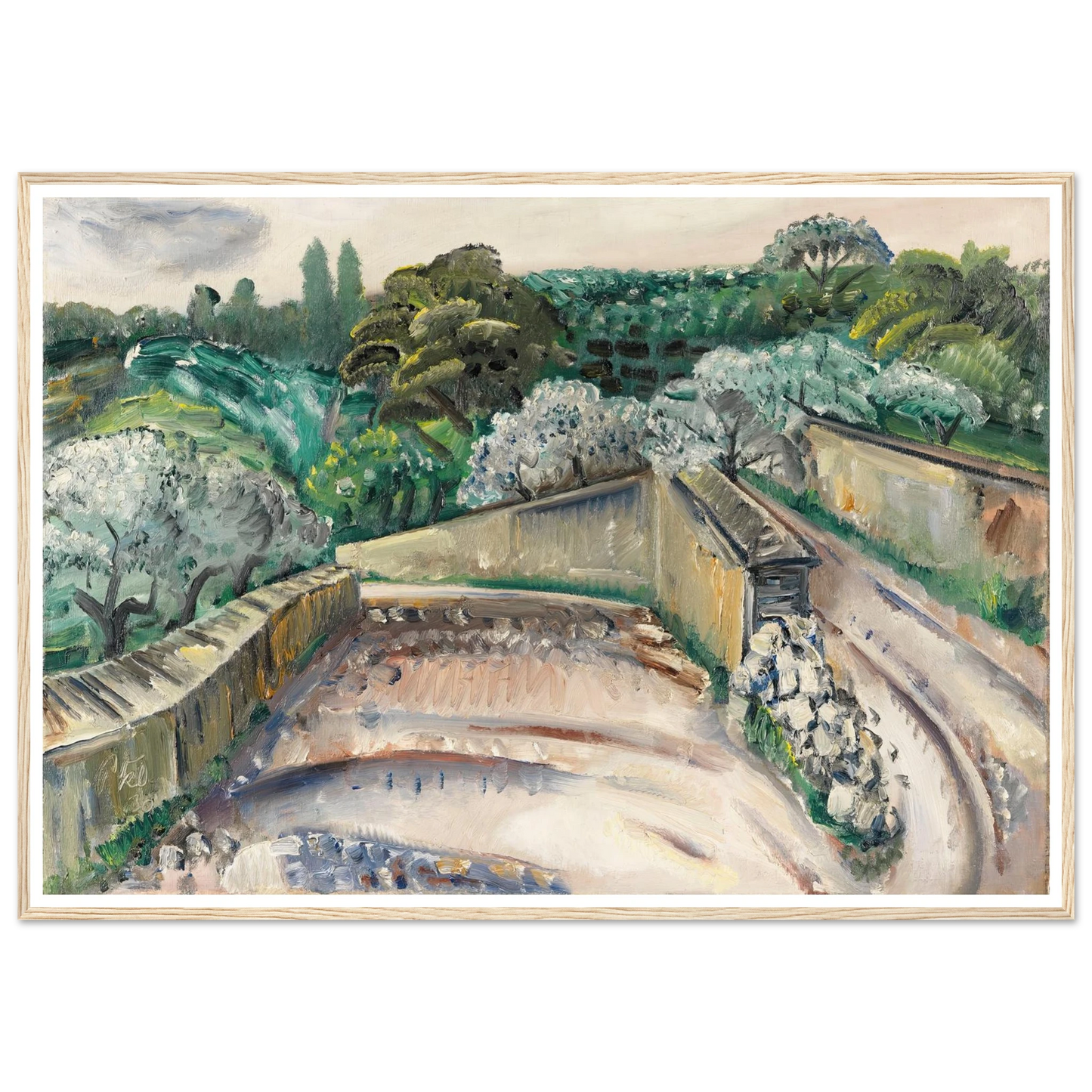 Landschaft in Südfrankreich (Regentag in Cassis) (1930) Art Print | Paul Kleinschmidt - Framed Poster - 30x40 cm / 12x16″ - Black frame