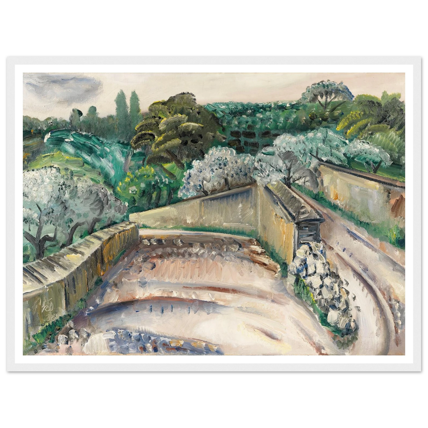 Landschaft in Südfrankreich (Regentag in Cassis) (1930) Art Print | Paul Kleinschmidt - Framed Poster - 30x40 cm / 12x16″ - Black frame