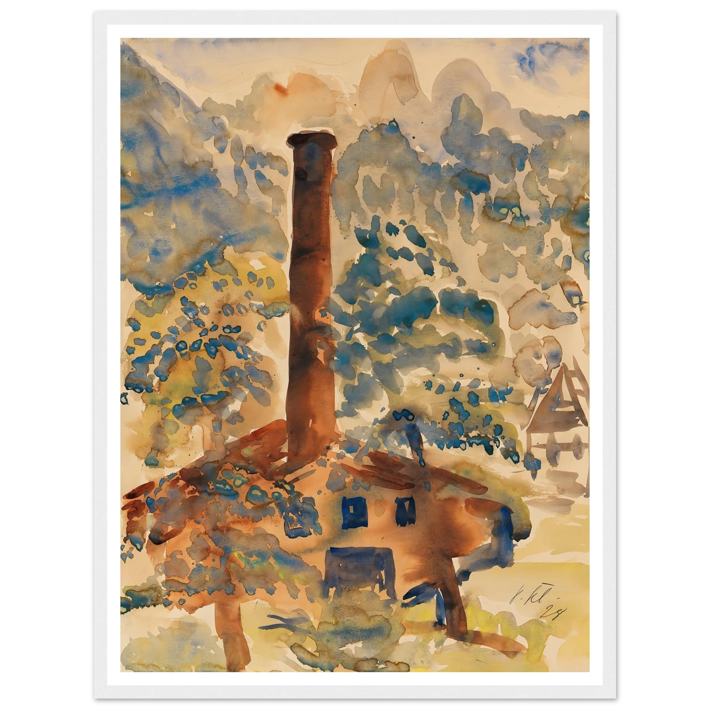 Landschaft mit Fabrik (1928) Art Print | Paul Kleinschmidt - Framed Poster - 30x40 cm / 12x16″ - Black frame