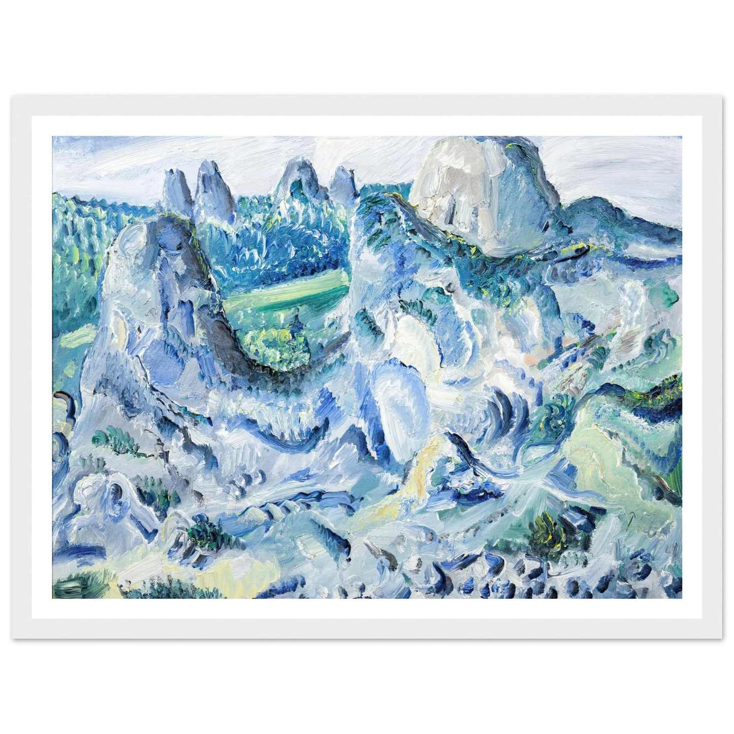 Landschaft mit Felsen – Felsen bei Blaubeuren (1928) Art Print | Paul Kleinschmidt - Framed Poster - 30x40 cm / 12x16″ - Black frame