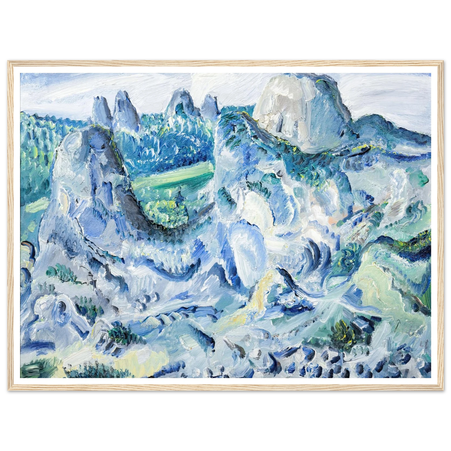 Landschaft mit Felsen – Felsen bei Blaubeuren (1928) Art Print | Paul Kleinschmidt - Framed Poster - 30x40 cm / 12x16″ - Black frame
