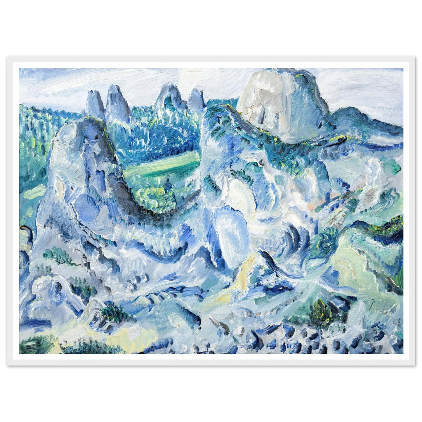 Landschaft mit Felsen – Felsen bei Blaubeuren (1928) Art Print | Paul Kleinschmidt - Framed Poster - 30x40 cm / 12x16″ - Black frame