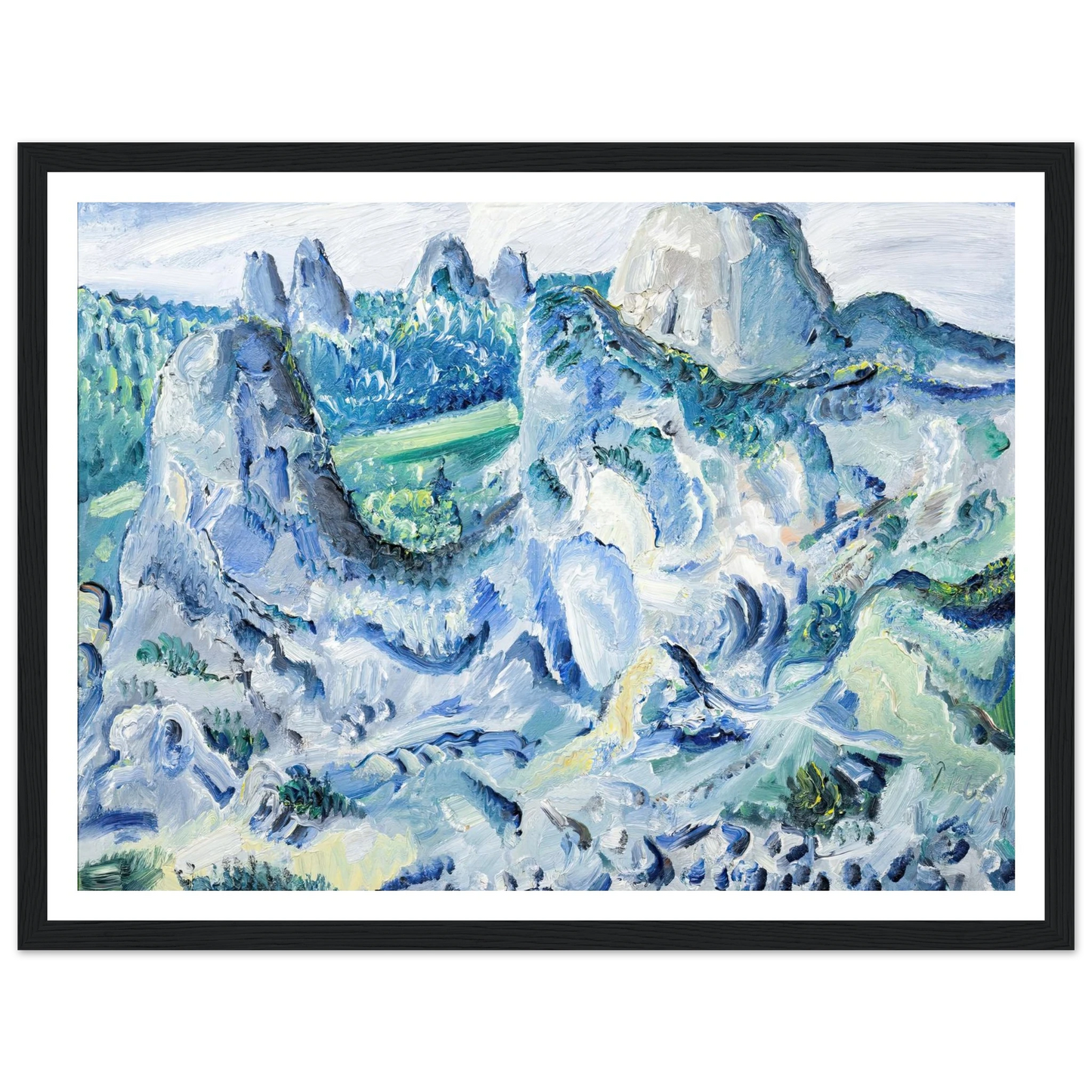 Landschaft mit Felsen – Felsen bei Blaubeuren (1928) Art Print | Paul Kleinschmidt - Framed Poster - 30x40 cm / 12x16″ - Black frame