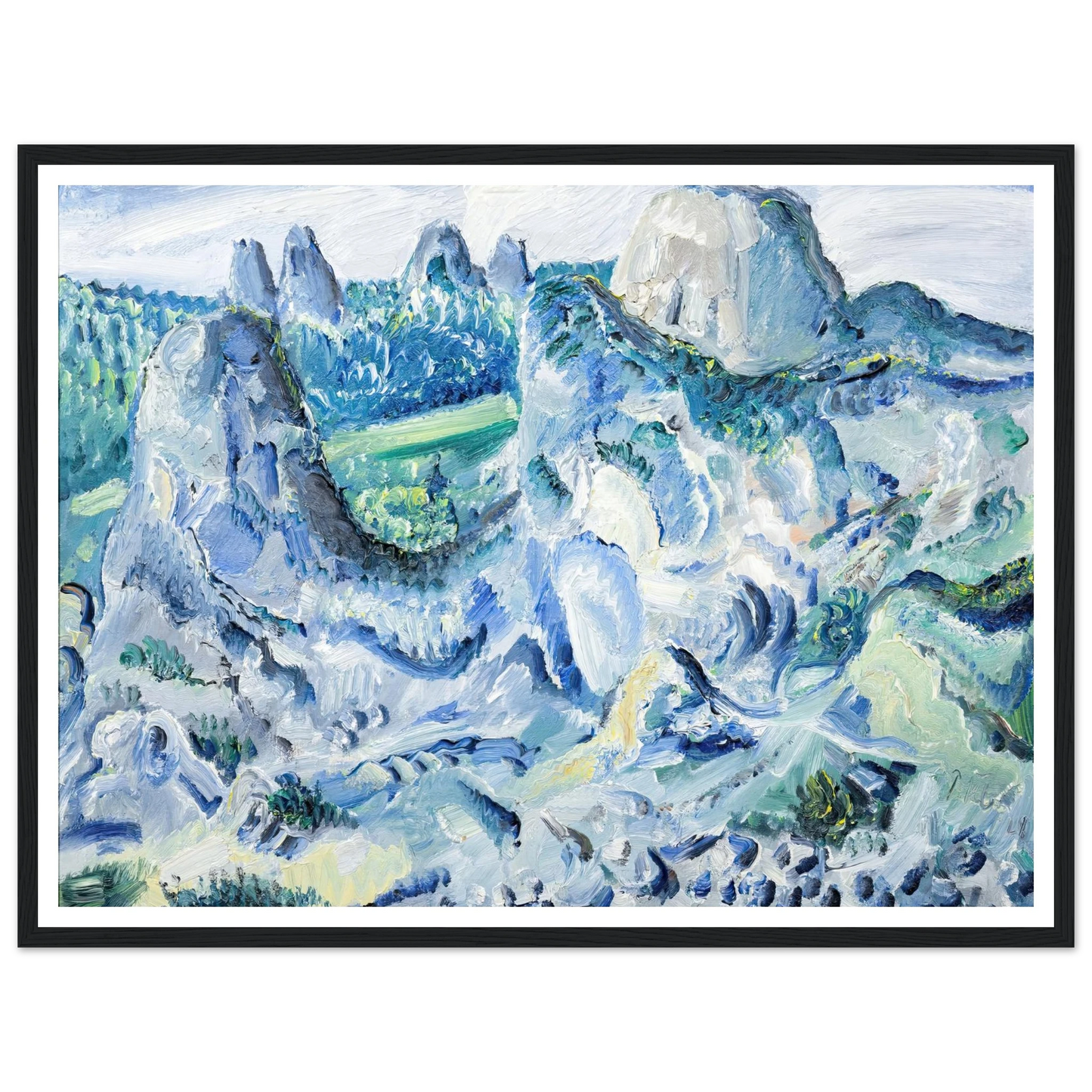 Landschaft mit Felsen – Felsen bei Blaubeuren (1928) Art Print | Paul Kleinschmidt - Framed Poster - 30x40 cm / 12x16″ - Black frame