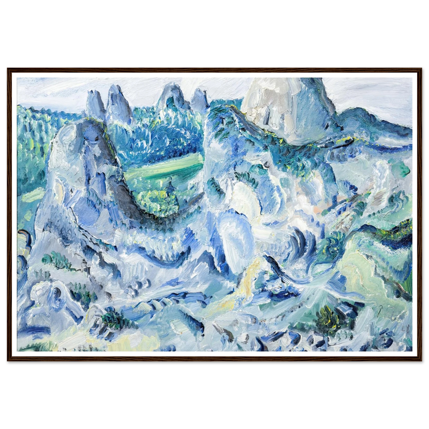 Landschaft mit Felsen – Felsen bei Blaubeuren (1928) Art Print | Paul Kleinschmidt - Framed Poster - 30x40 cm / 12x16″ - Black frame