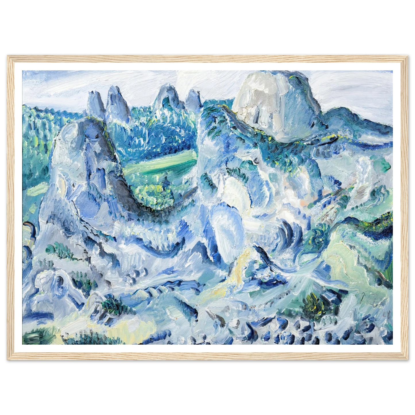 Landschaft mit Felsen – Felsen bei Blaubeuren (1928) Art Print | Paul Kleinschmidt - Framed Poster - 30x40 cm / 12x16″ - Black frame
