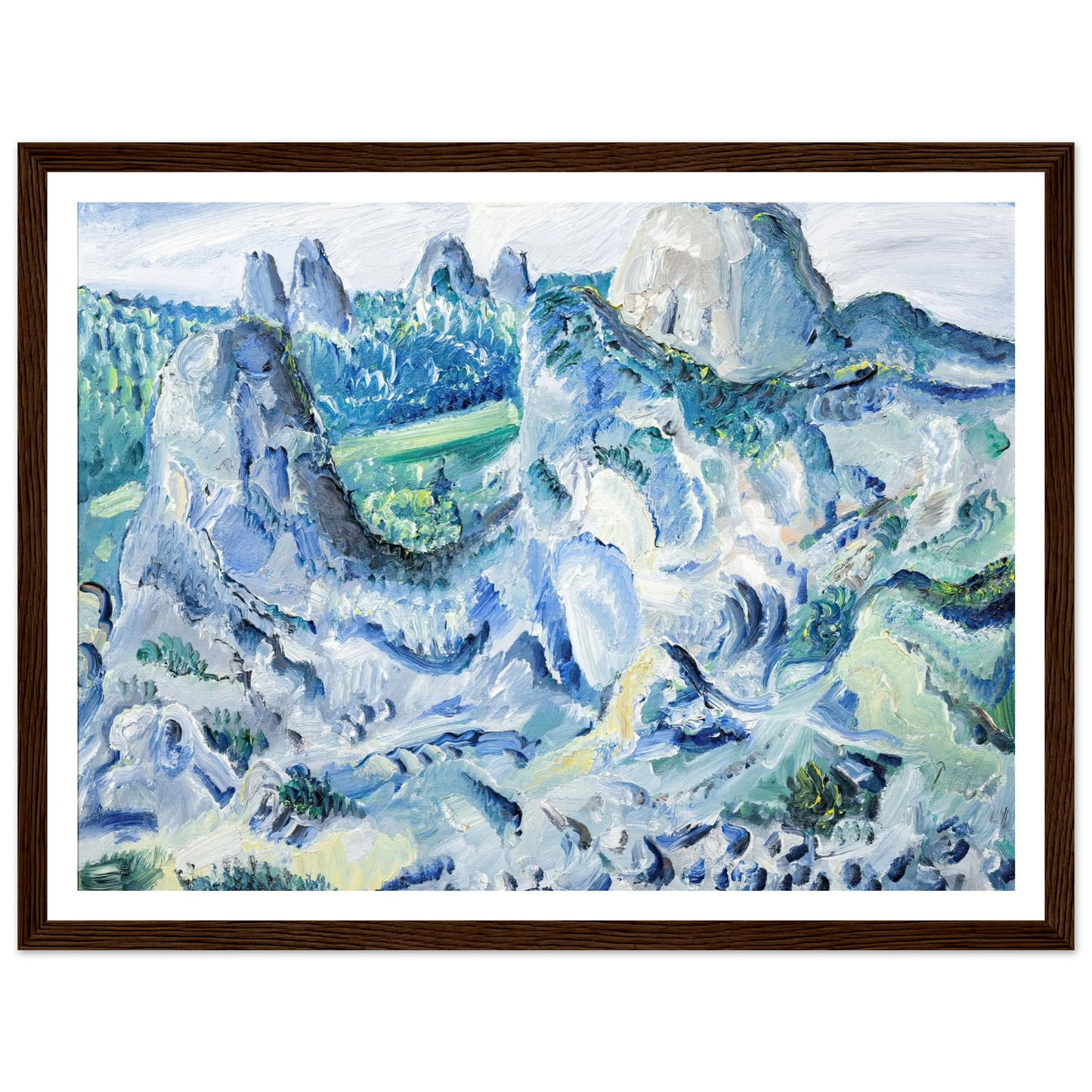 Landschaft mit Felsen – Felsen bei Blaubeuren (1928) Art Print | Paul Kleinschmidt - Framed Poster - 30x40 cm / 12x16″ - Black frame