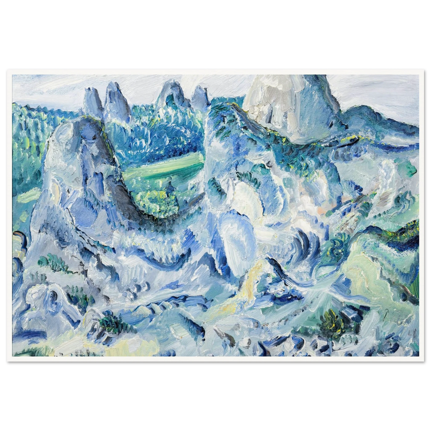 Landschaft mit Felsen – Felsen bei Blaubeuren (1928) Art Print | Paul Kleinschmidt - Framed Poster - 30x40 cm / 12x16″ - Black frame