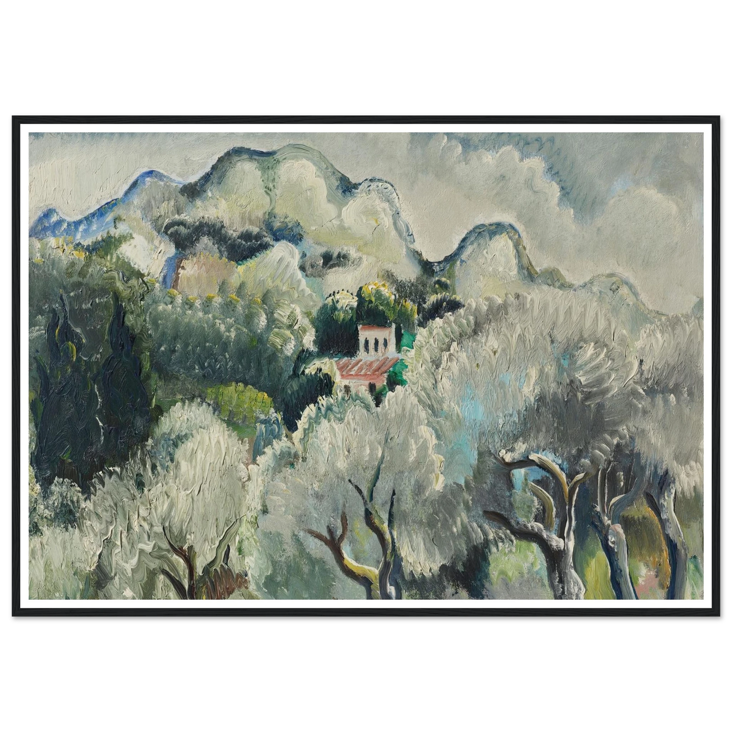 Landschaft vor Sturm (1938) Art Print | Paul Kleinschmidt - Framed Poster - 30x40 cm / 12x16″ - Black frame