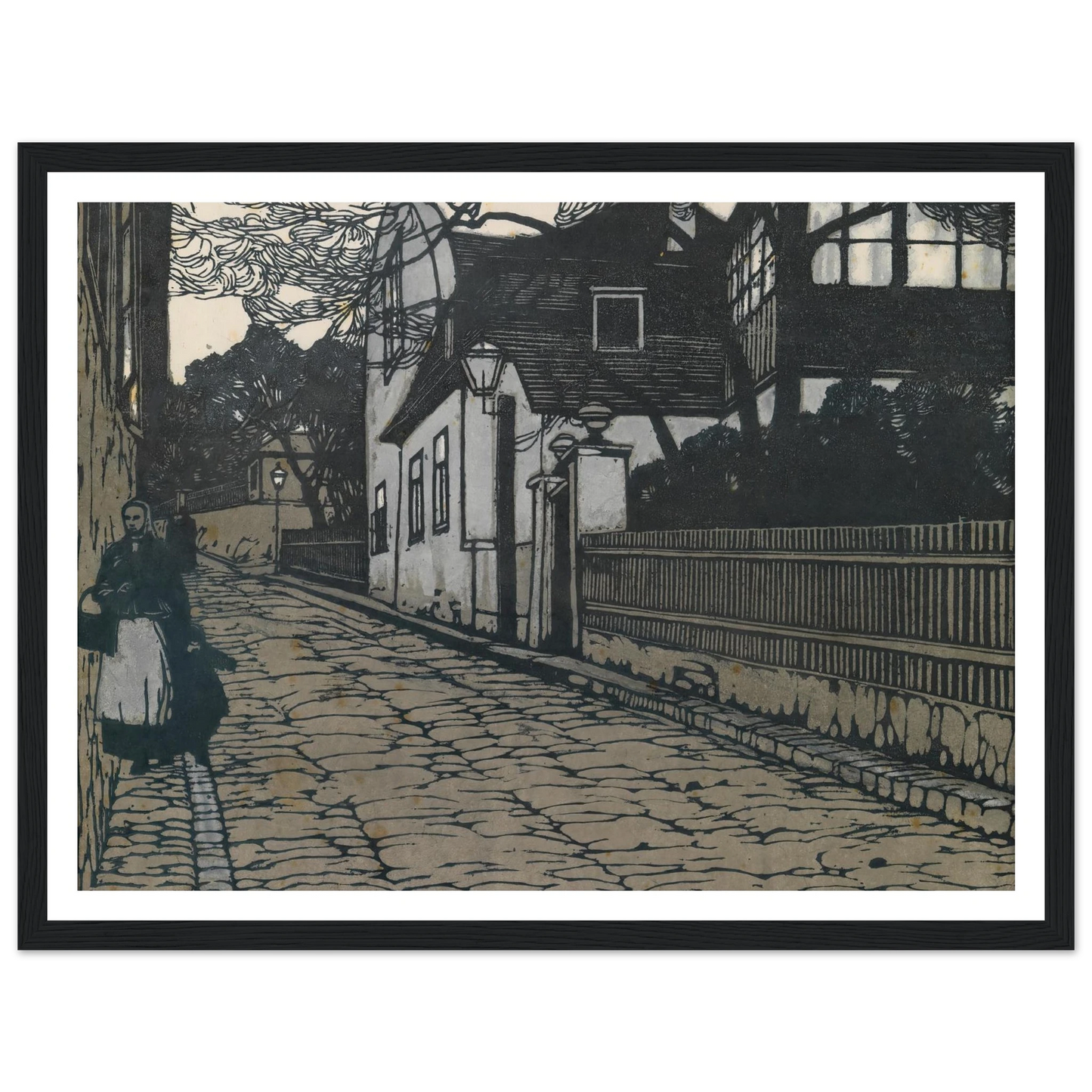 Landschaftsbild (Wien XIX., Hohe Warte) Art Print | Carl Moll - Framed Poster - 30x40 cm / 12x16″ - Black frame